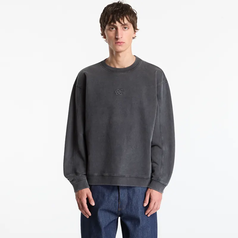 Mikina Filling Pieces Sweatshirt Boxy Embroidered Vintage Black