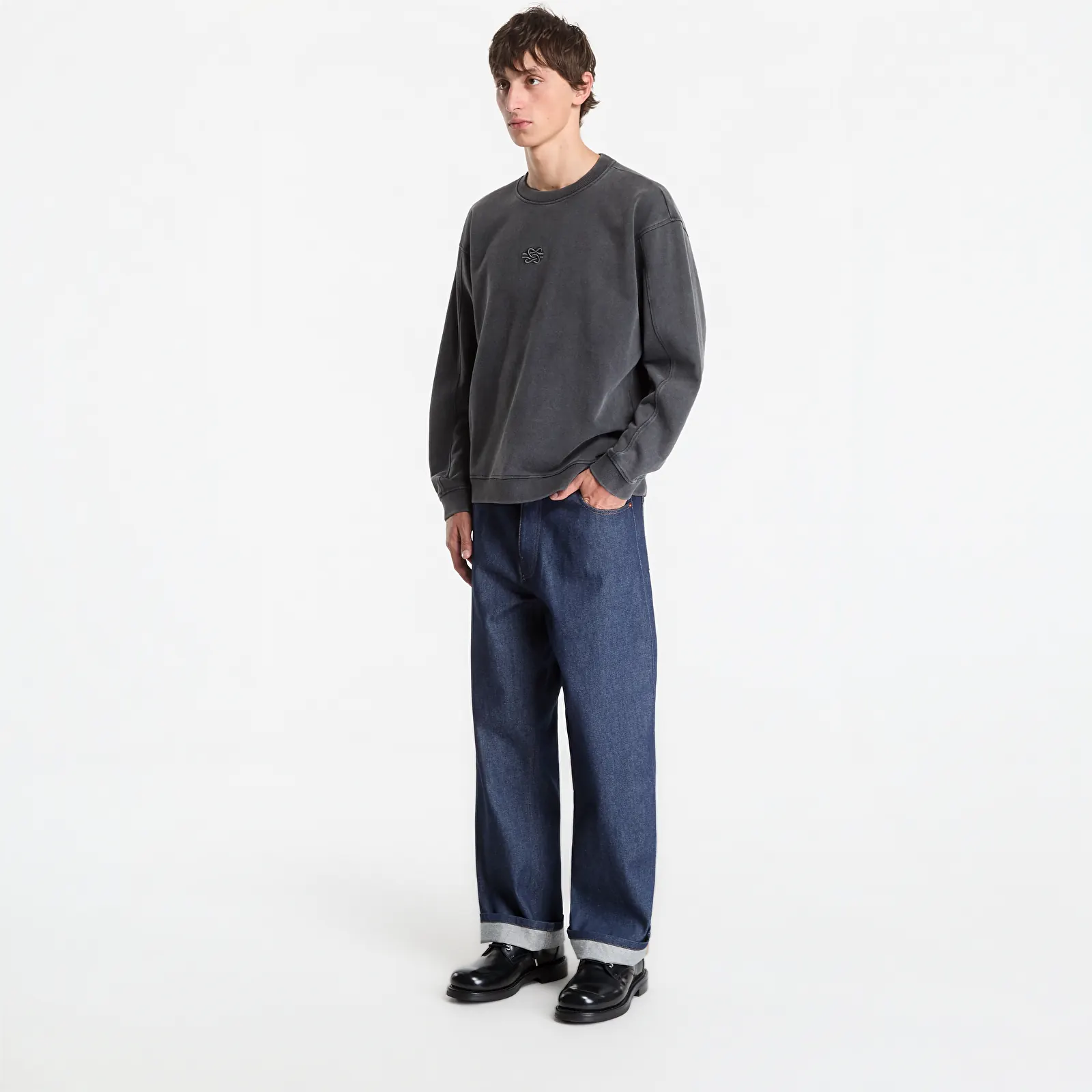 Felpe con cappuccio uomo Filling Pieces Sweatshirt Boxy Embroidered Vintage Black