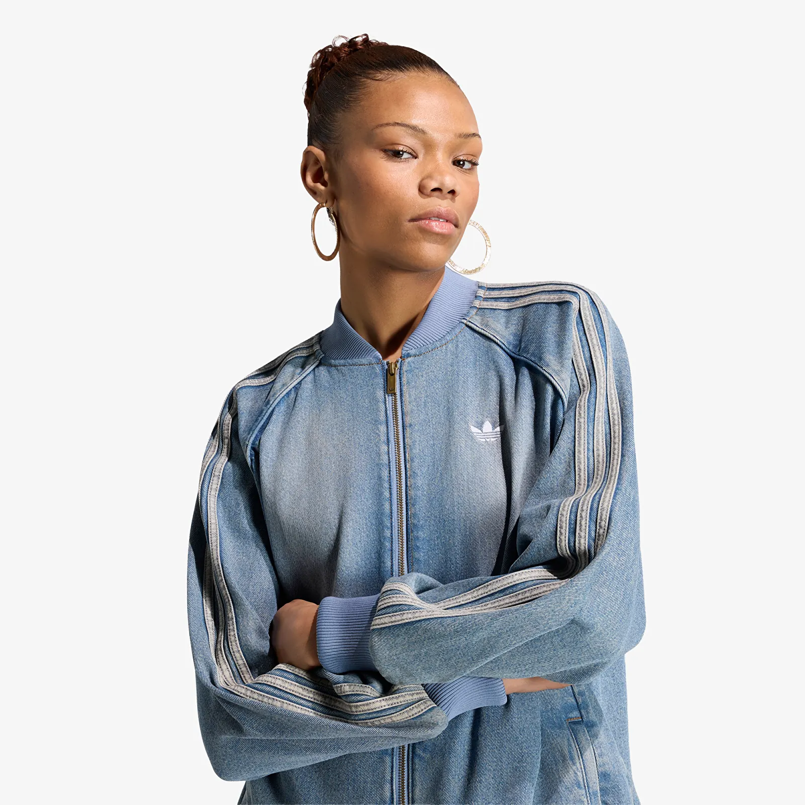 Vestes  adidas SST Oversized Denim Tracktop Worn Blue Denim