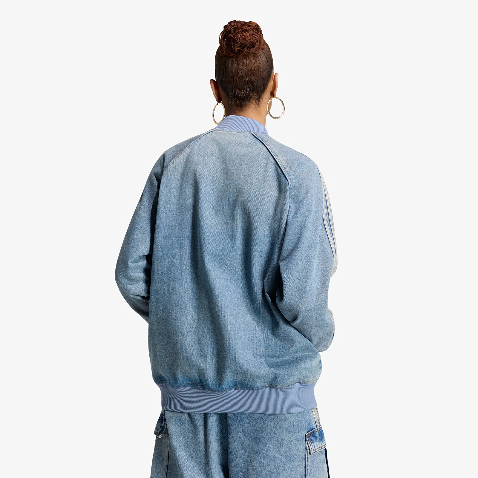 Vestes  adidas SST Oversized Denim Tracktop Worn Blue Denim