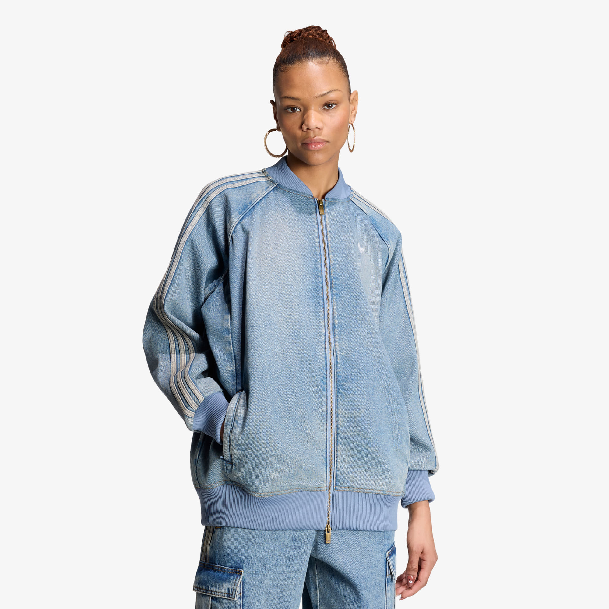 Яке adidas SST Oversized Denim Tracktop Worn Blue Denim M