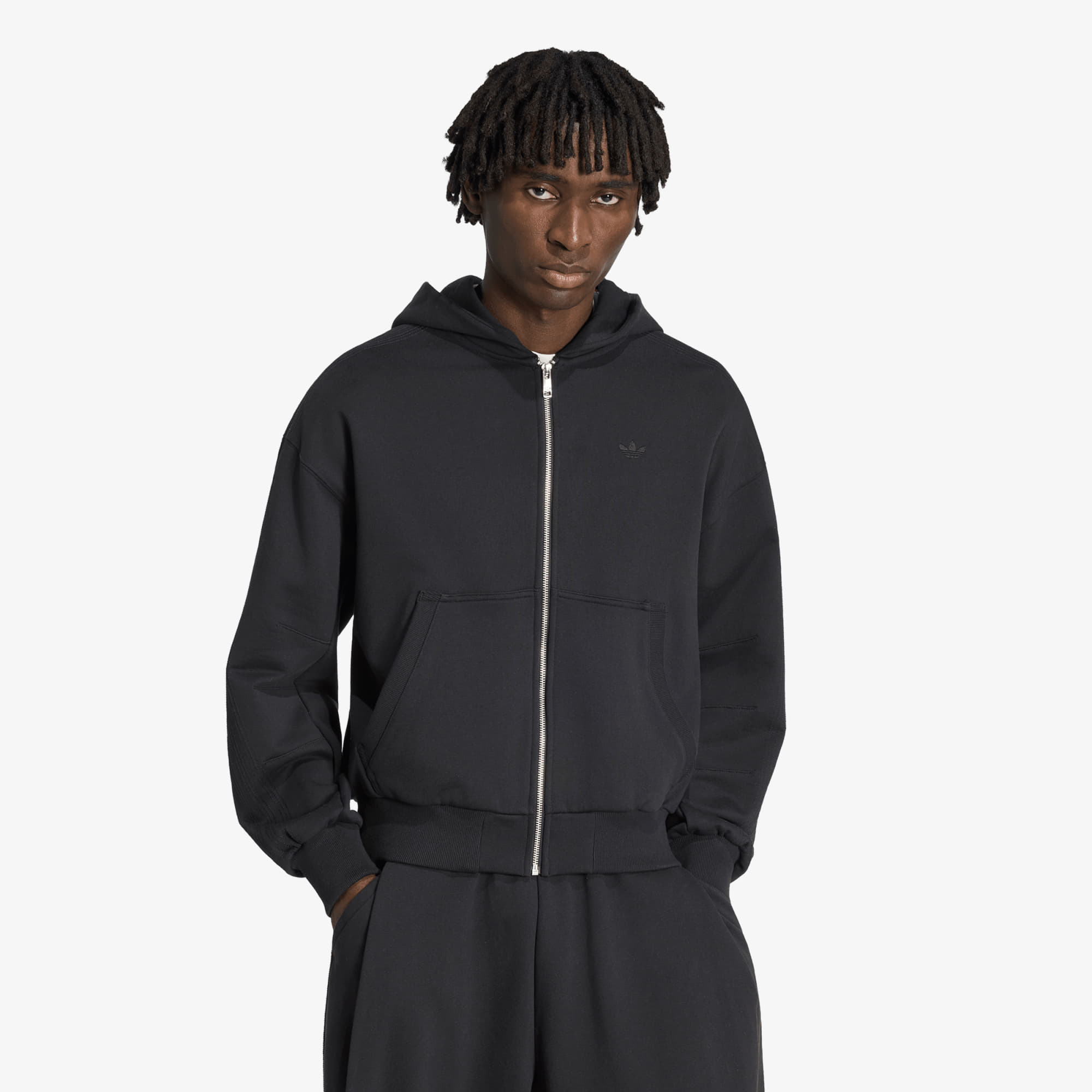 Mikina adidas Premium Essentials Cropped Full Zip Black XL