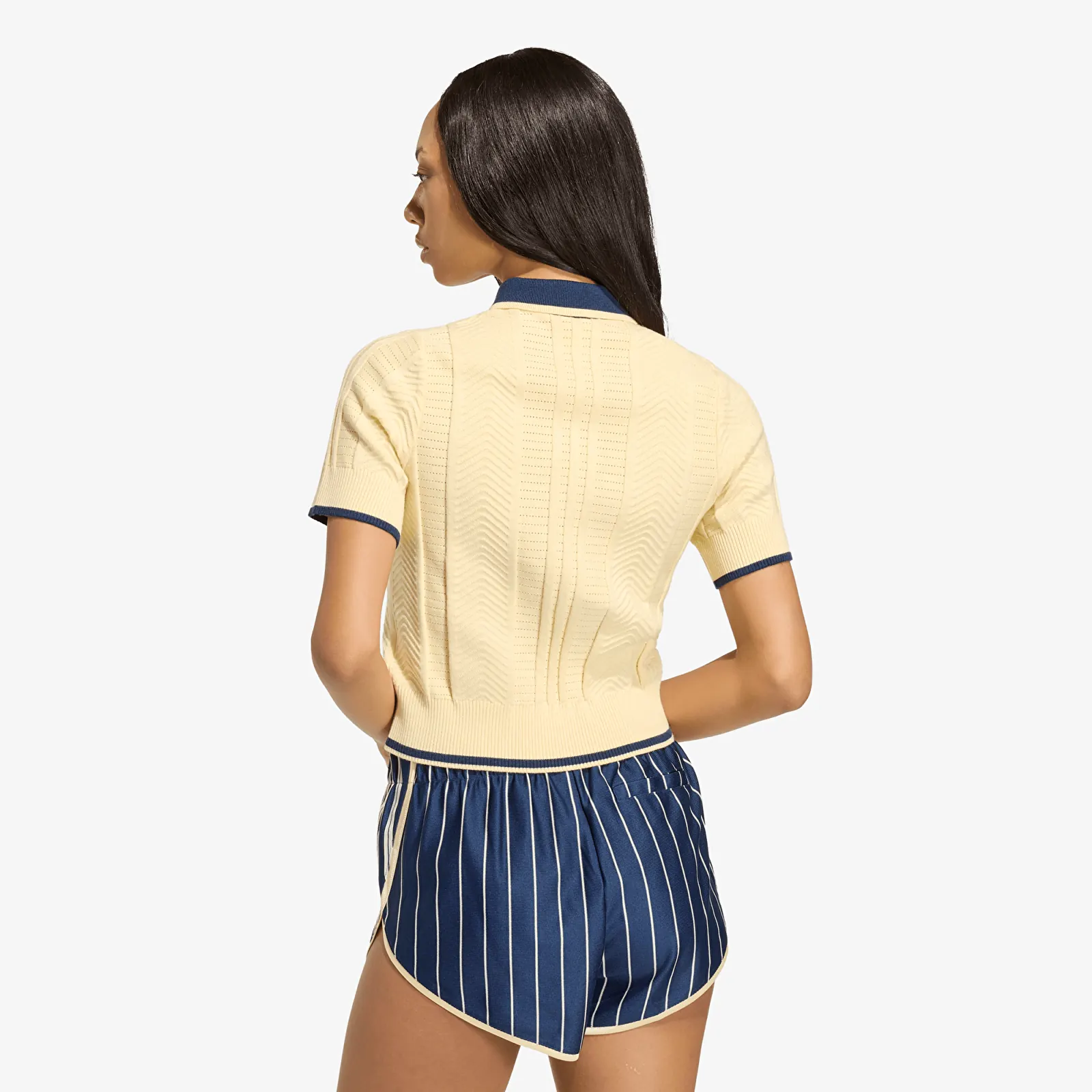 T-shirts adidas Cable Knit Cali Tee Polo Warm Vanilla