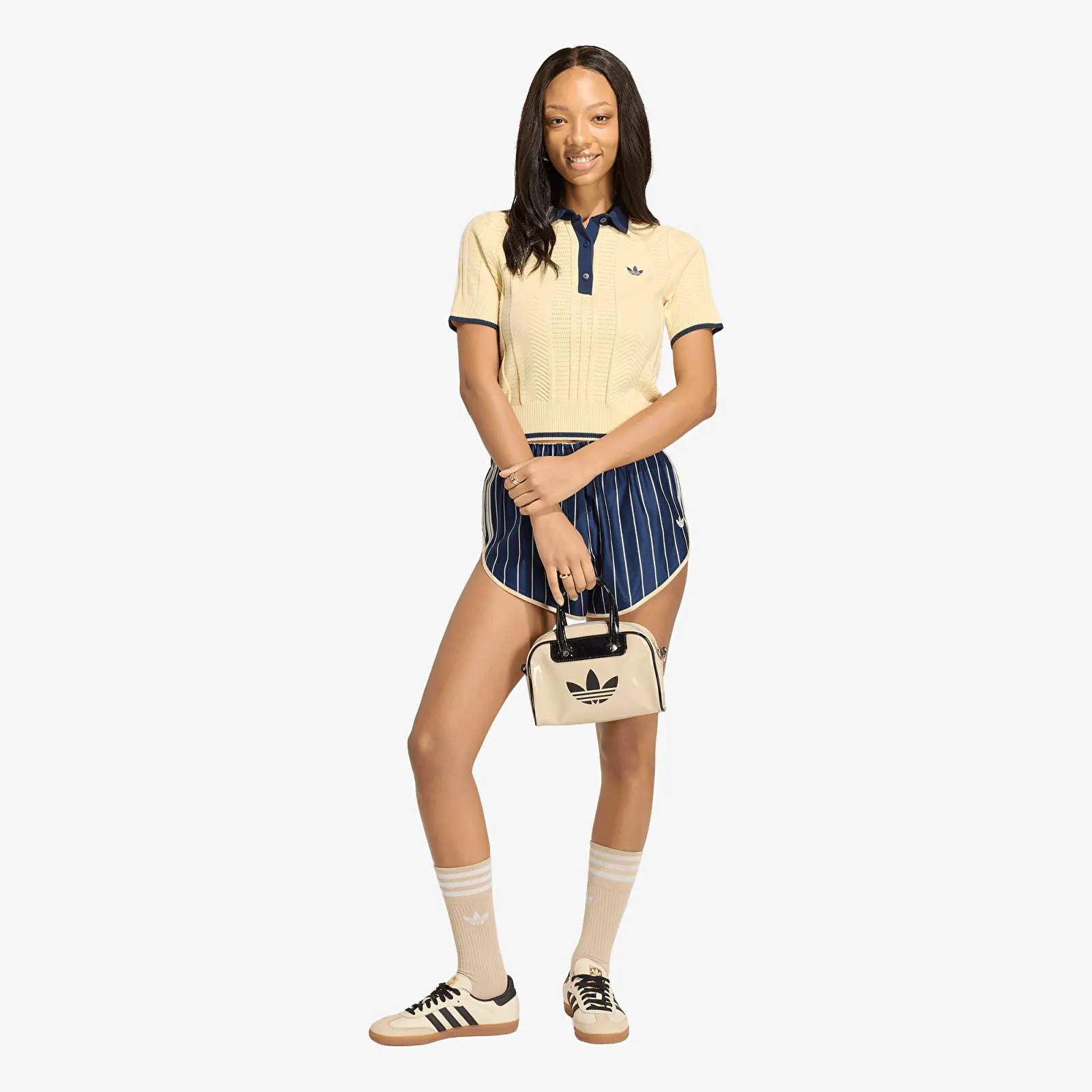 T-shirts adidas Cable Knit Cali Tee Polo Warm Vanilla