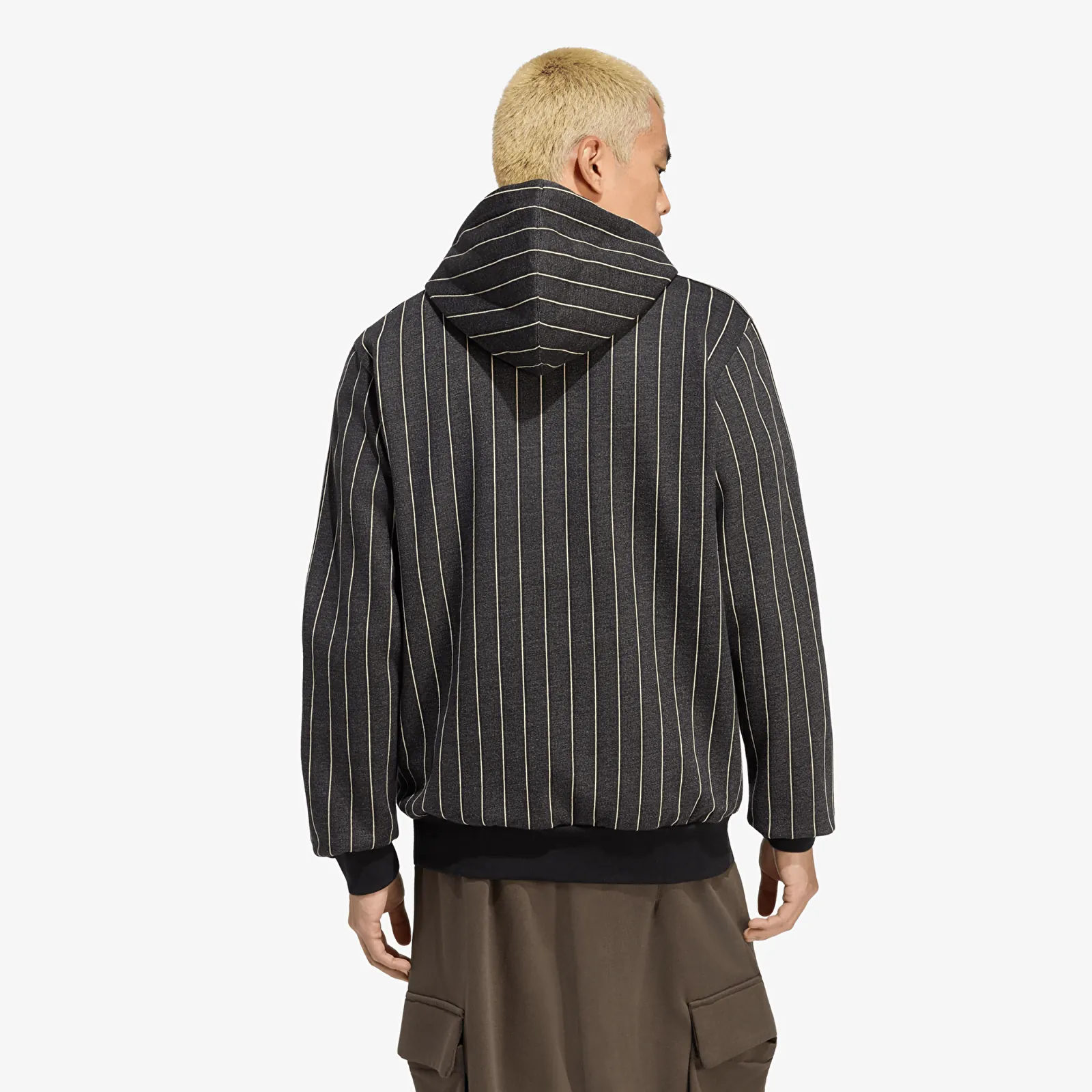 Sudaderas adidas Pinstripes Hoodie Black/ Warm Vanilla