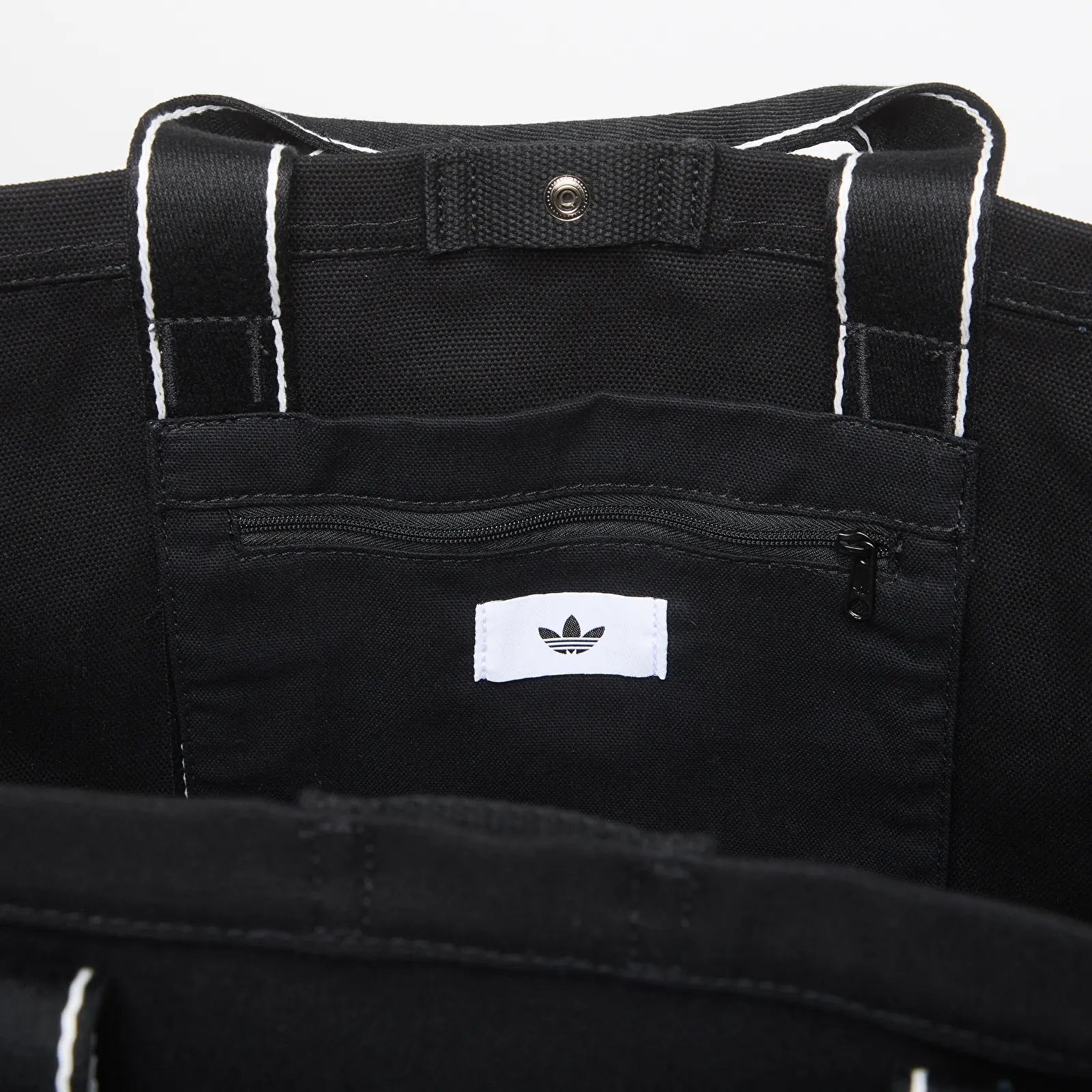 Tašky přes rameno adidas OG Sport Canvas Tote Bag Black/ White/ Silver Met.