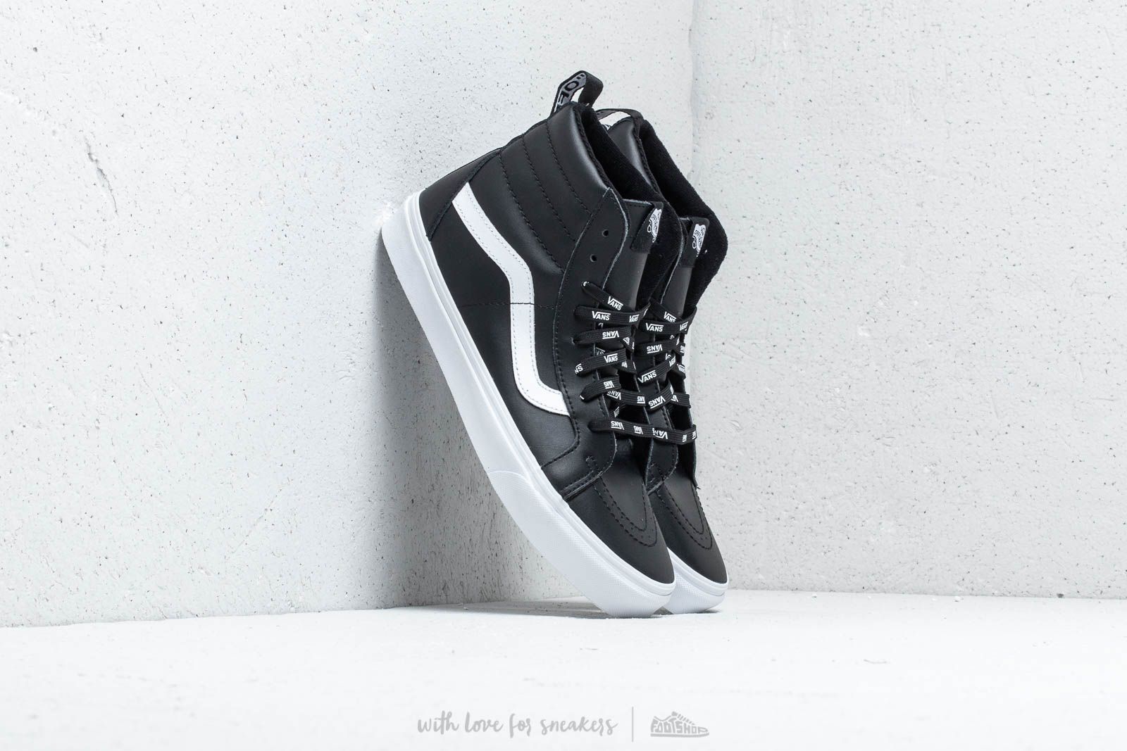 Herresko Vans Sk8- Hi Reissue Of The Wall Webbing Black/ Leather