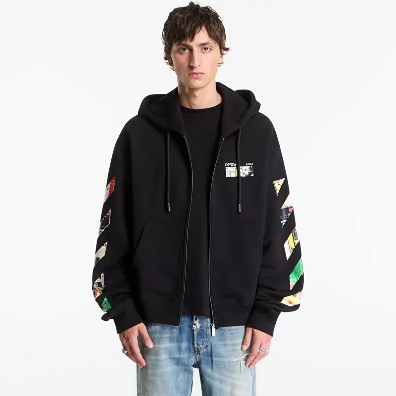 Sweatshirt Off-White Industrial Arrow Regular Zip Hoodie UNISEX Black