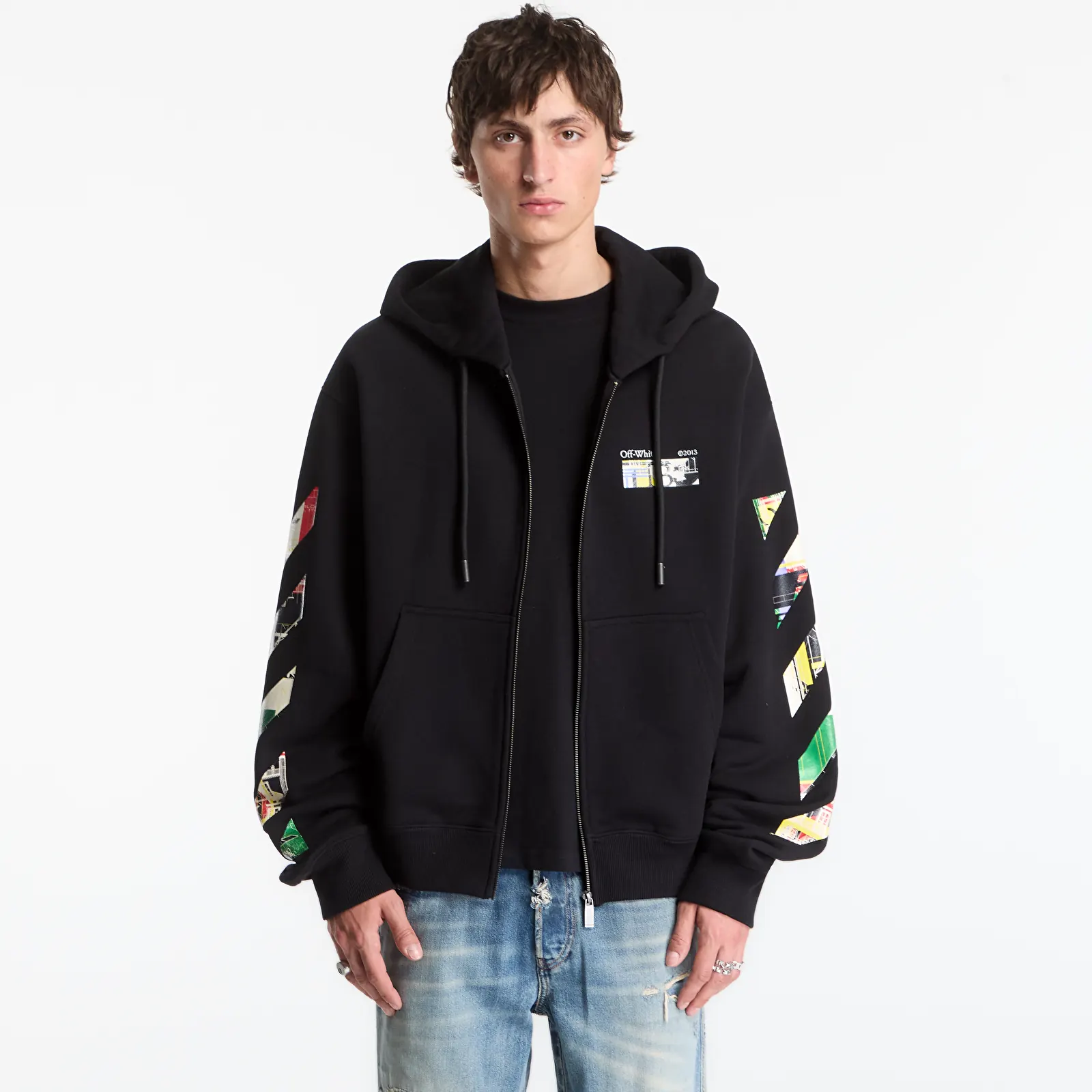 Hoodies and sweatshirts  Off-White Industrial Arrow Regular Zip Hoodie UNISEX Black