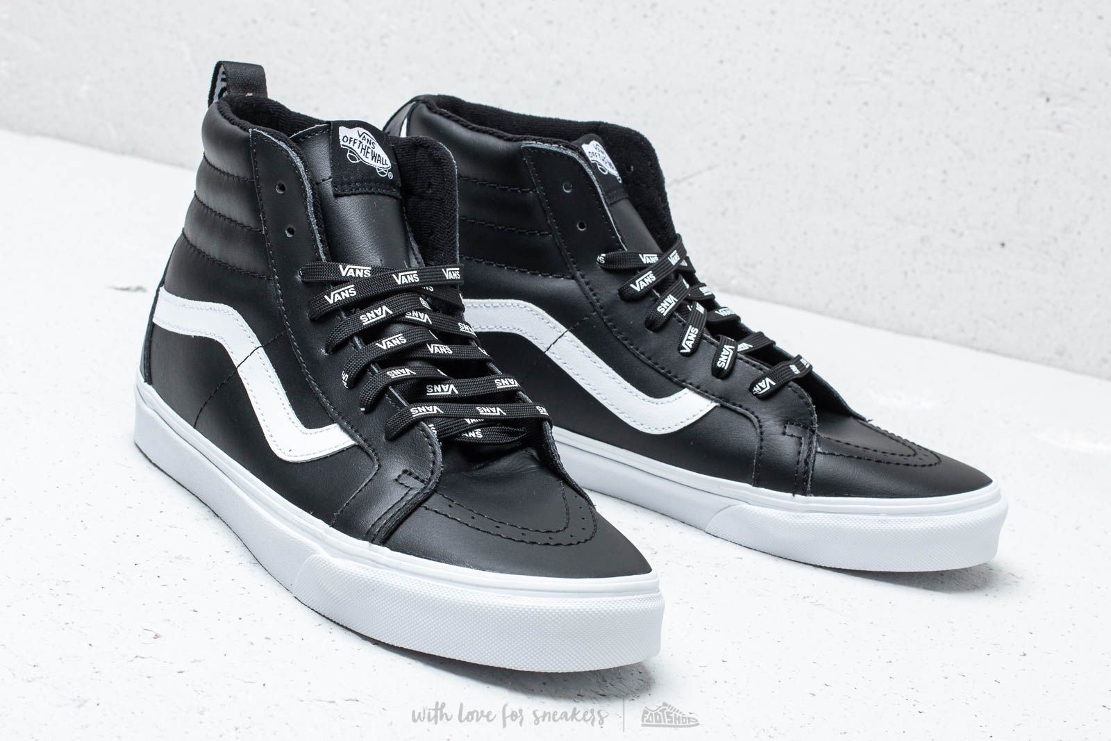 Men s shoes Vans Sk8 Hi Reissue Of The Wall Webbing Black Leather Footshop