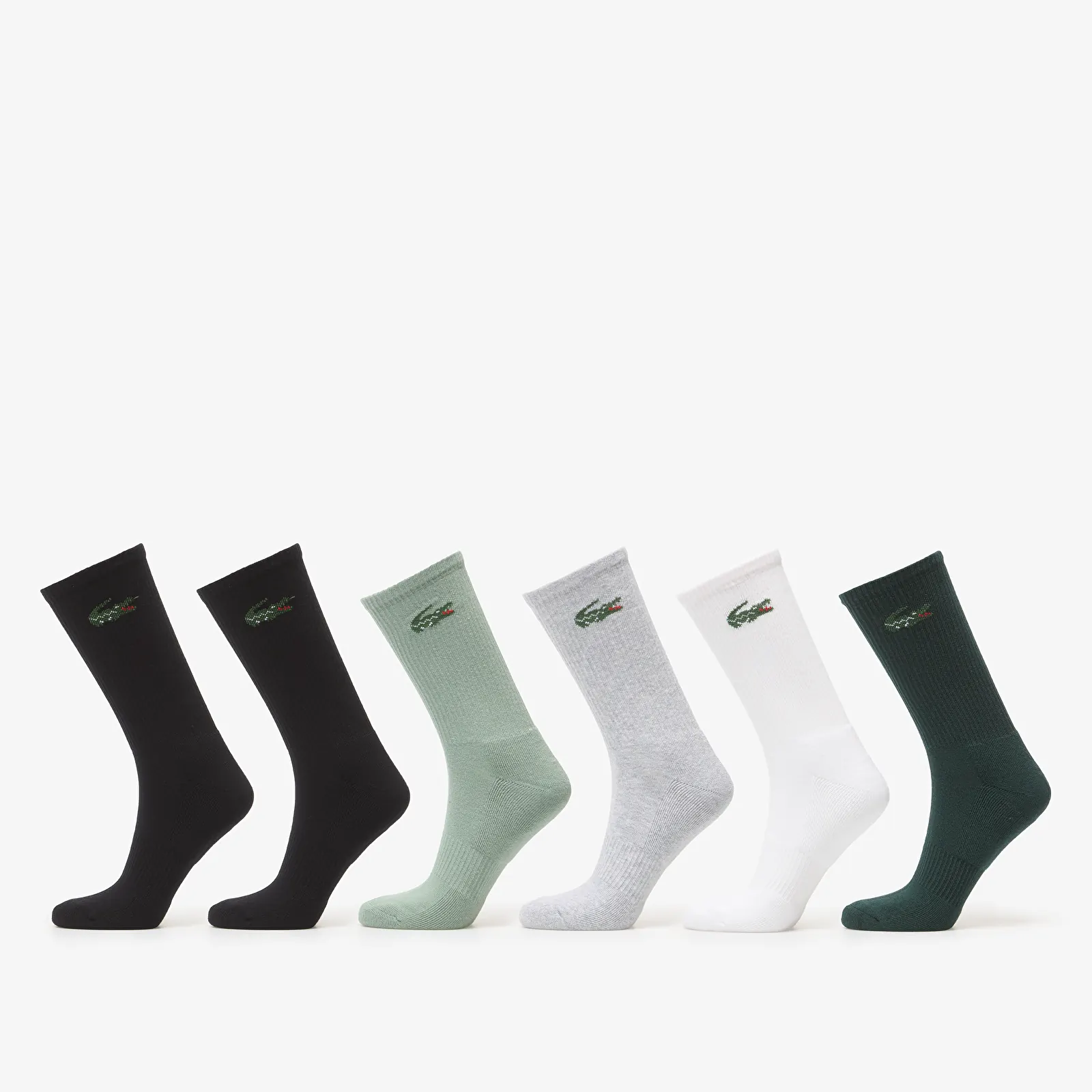 Calze uomo Lacoste Crew Sock Black/ Silver Chine-White-Lichen-Sinople-Black