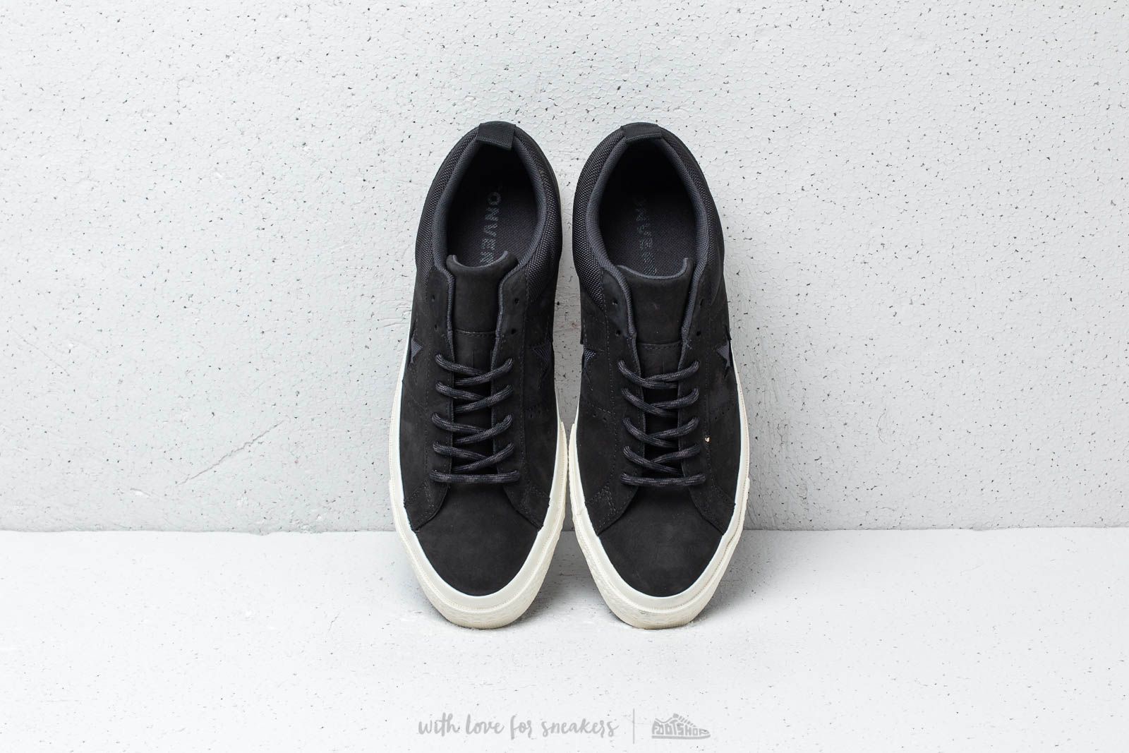 Men s shoes Converse One Star OX Black Almost Black Black Footshop