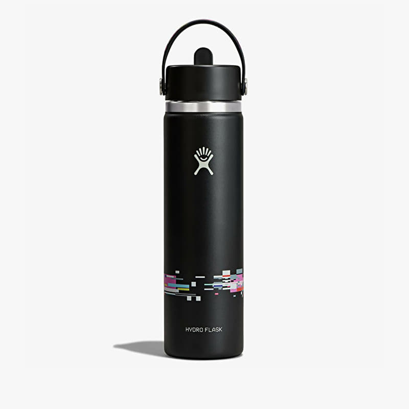 Bottle Hydro Flask 710 ml Wide Flex Straw Cap Glitch Black
