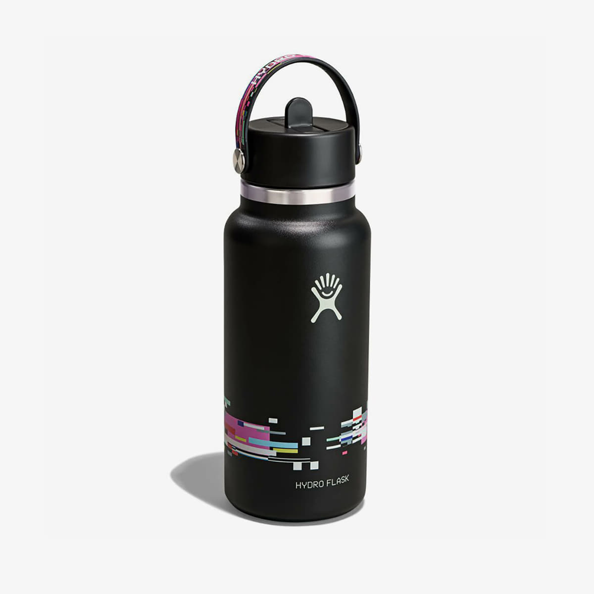 Drinking bottles Hydro Flask 946 ml Wide Flex Straw Cap Glitch Black