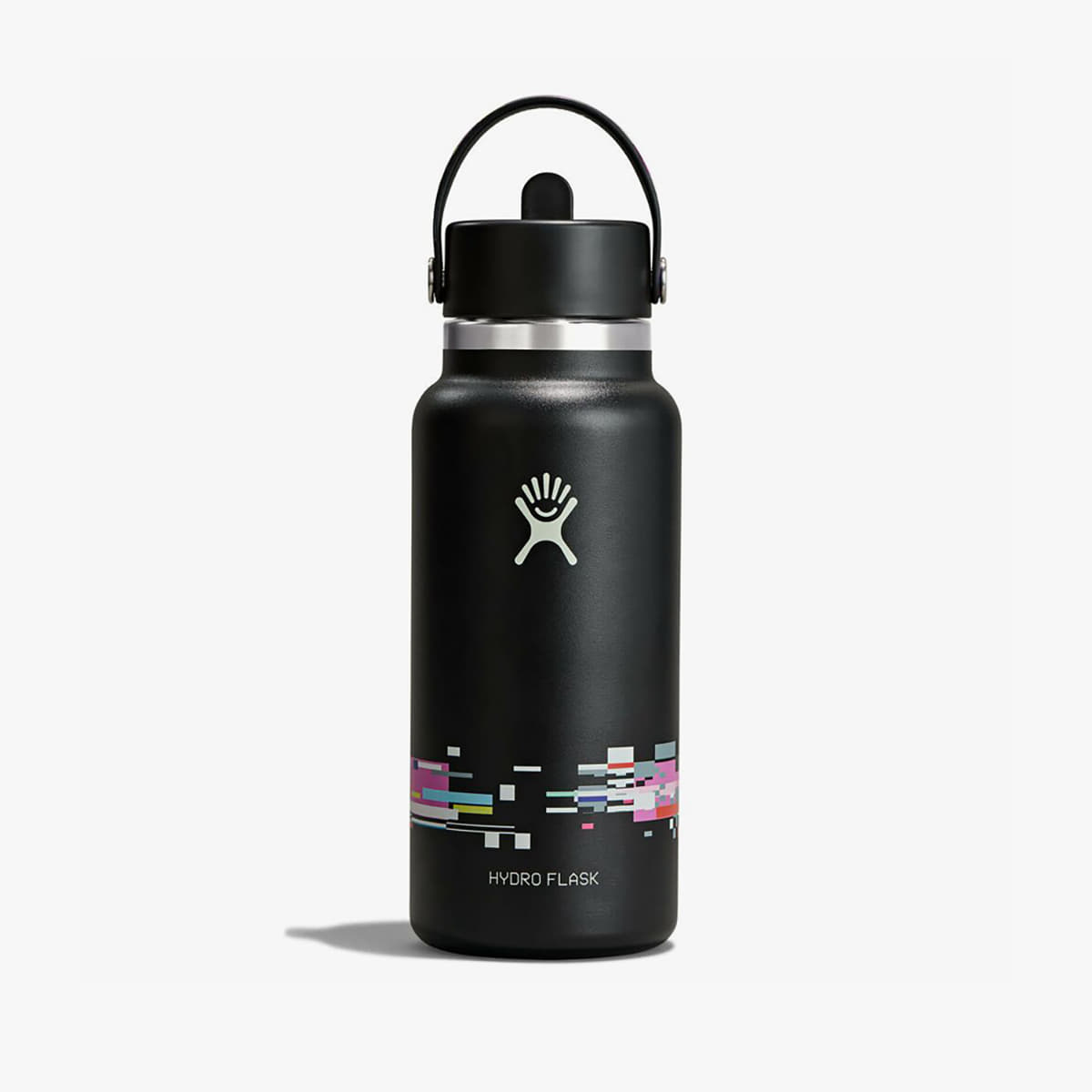 Drinking bottles Hydro Flask 946 ml Wide Flex Straw Cap Glitch Black