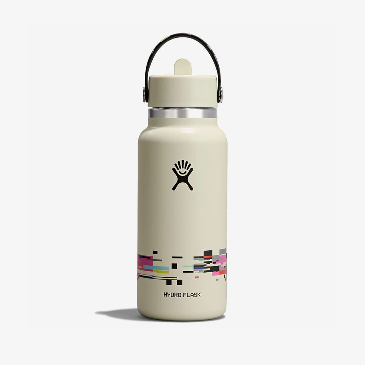 Drinking bottles Hydro Flask 946 ml Wide Flex Straw Cap Glitch White