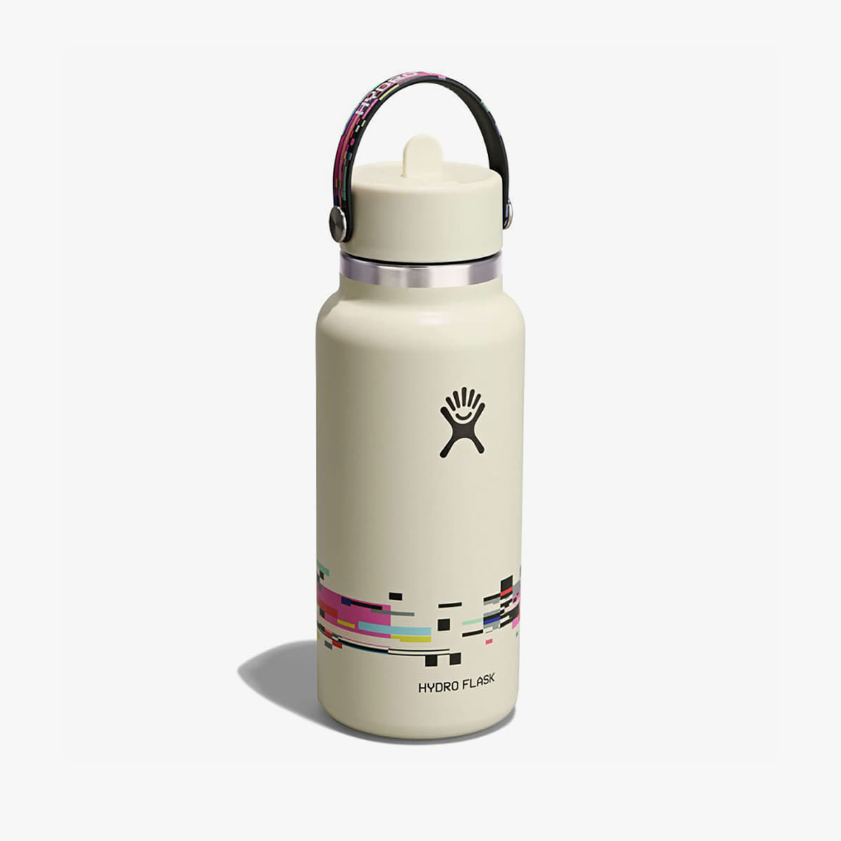 Drinking bottles Hydro Flask 946 ml Wide Flex Straw Cap Glitch White