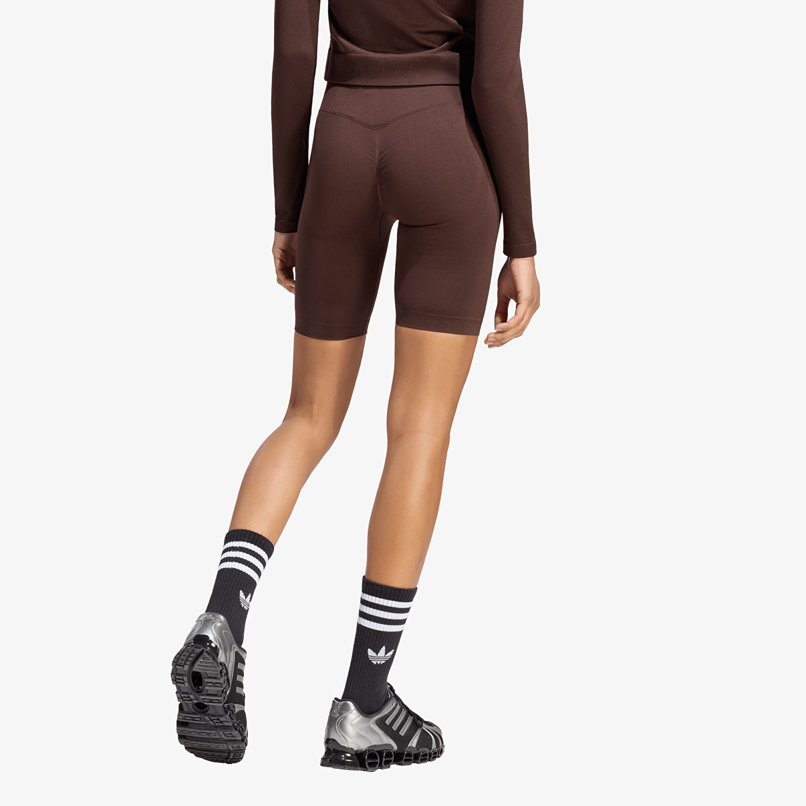 Moteriški šortai adidas Essentials Seamless Shorts 5 Inch Aurora Coffee