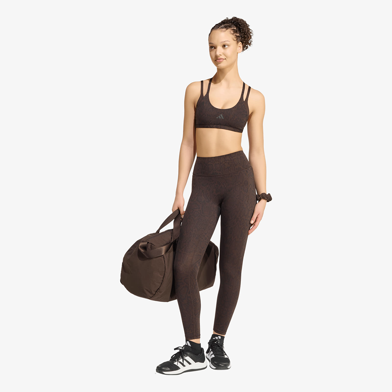 Női leggings adidas Optimé Primelift Snake 7/8 Leggings Aurora Coffee/ Black