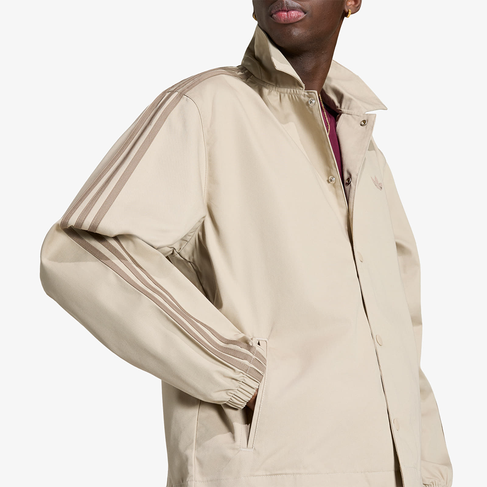 Ανδρικά σακάκια adidas 3 Stripes Coaches Jacket Khaki Three