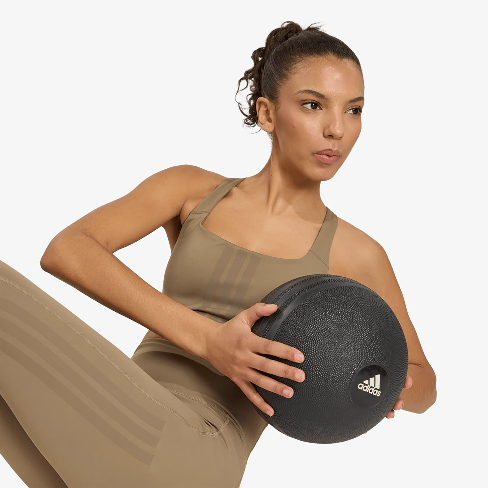 Leggings femme adidas Optimé Workout 3-stripes 7/8 Leggings Khaki Six