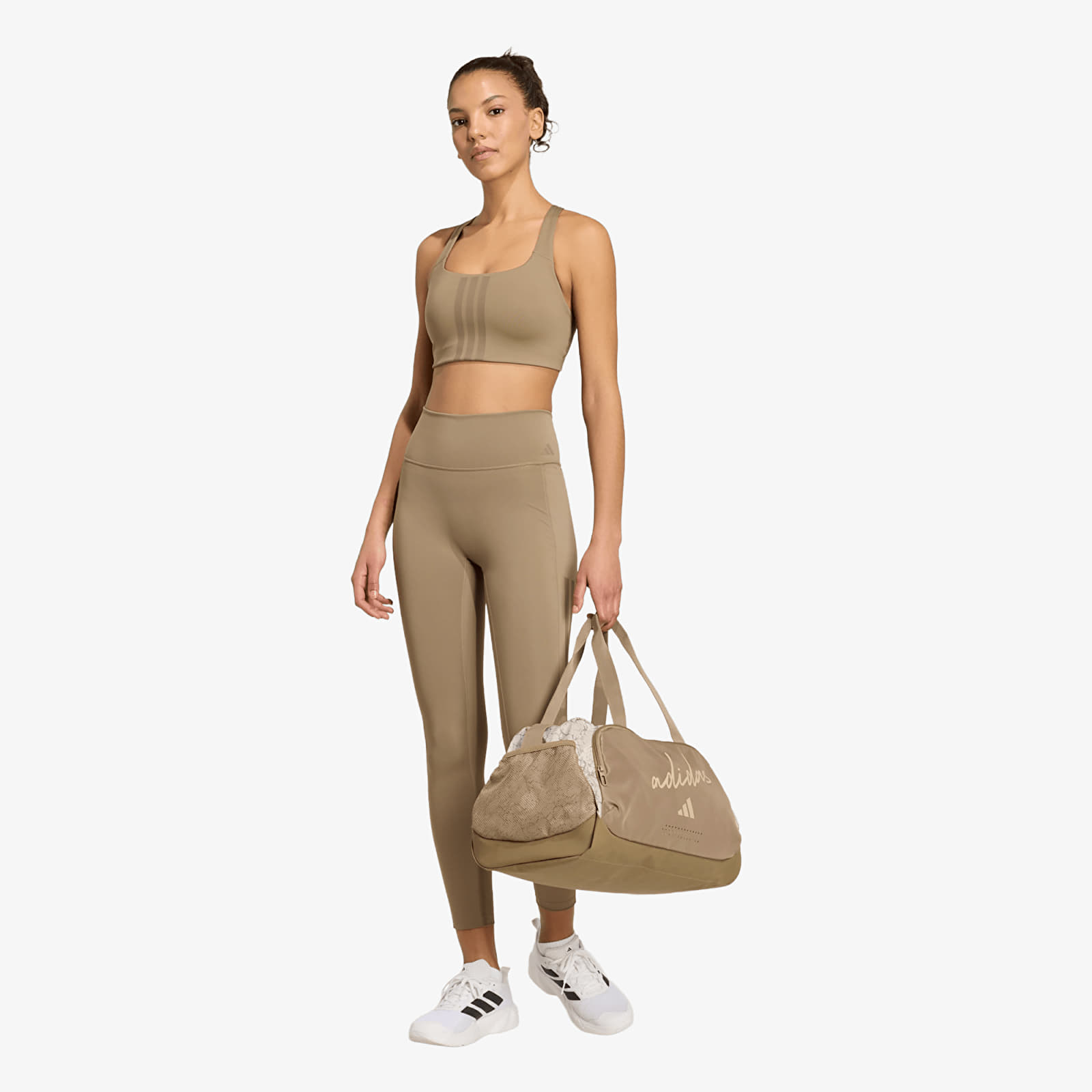 Leggings femme adidas Optimé Workout 3-stripes 7/8 Leggings Khaki Six