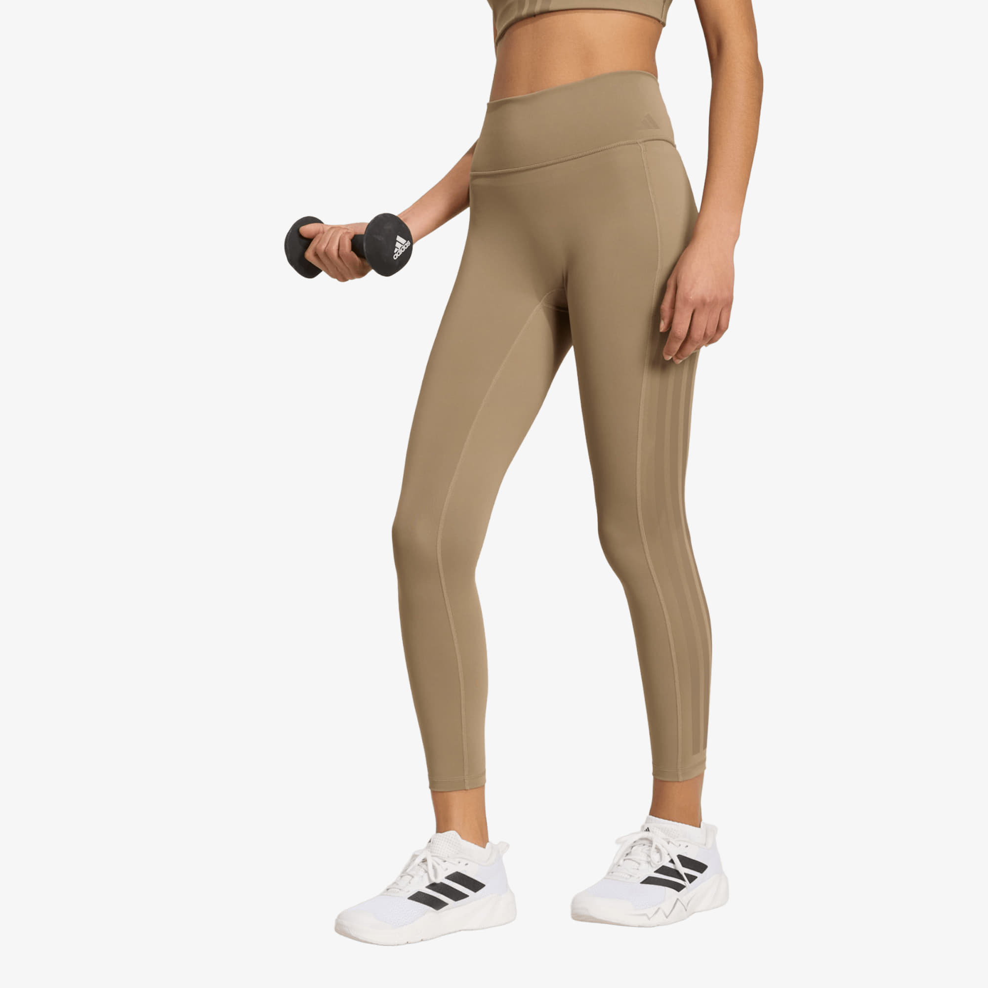 Pants adidas Optimé Workout 3-stripes 7/8 Leggings Khaki Six L