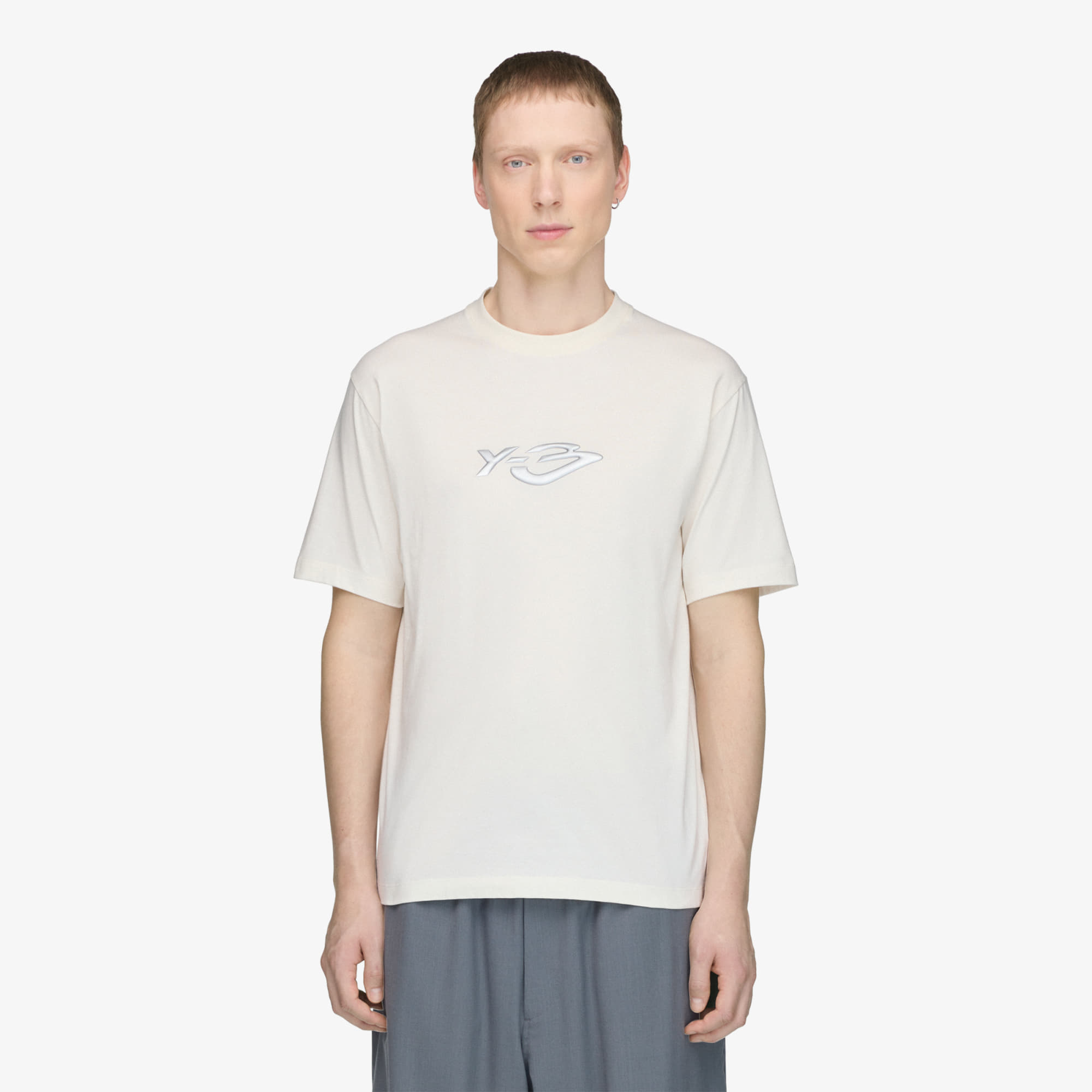 Тениска Y-3 Liquid Logo Short Sleeve Tee UNISEX Chalk White L