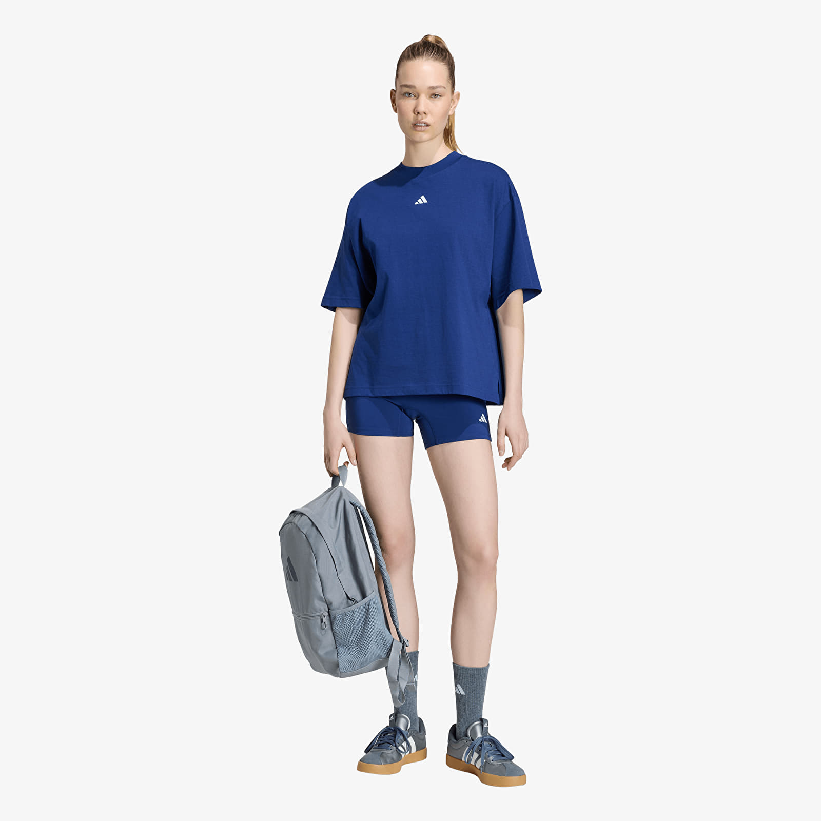 T-shirts  adidas 3 Stripes Studio Boyfriend Tee Dark Blue