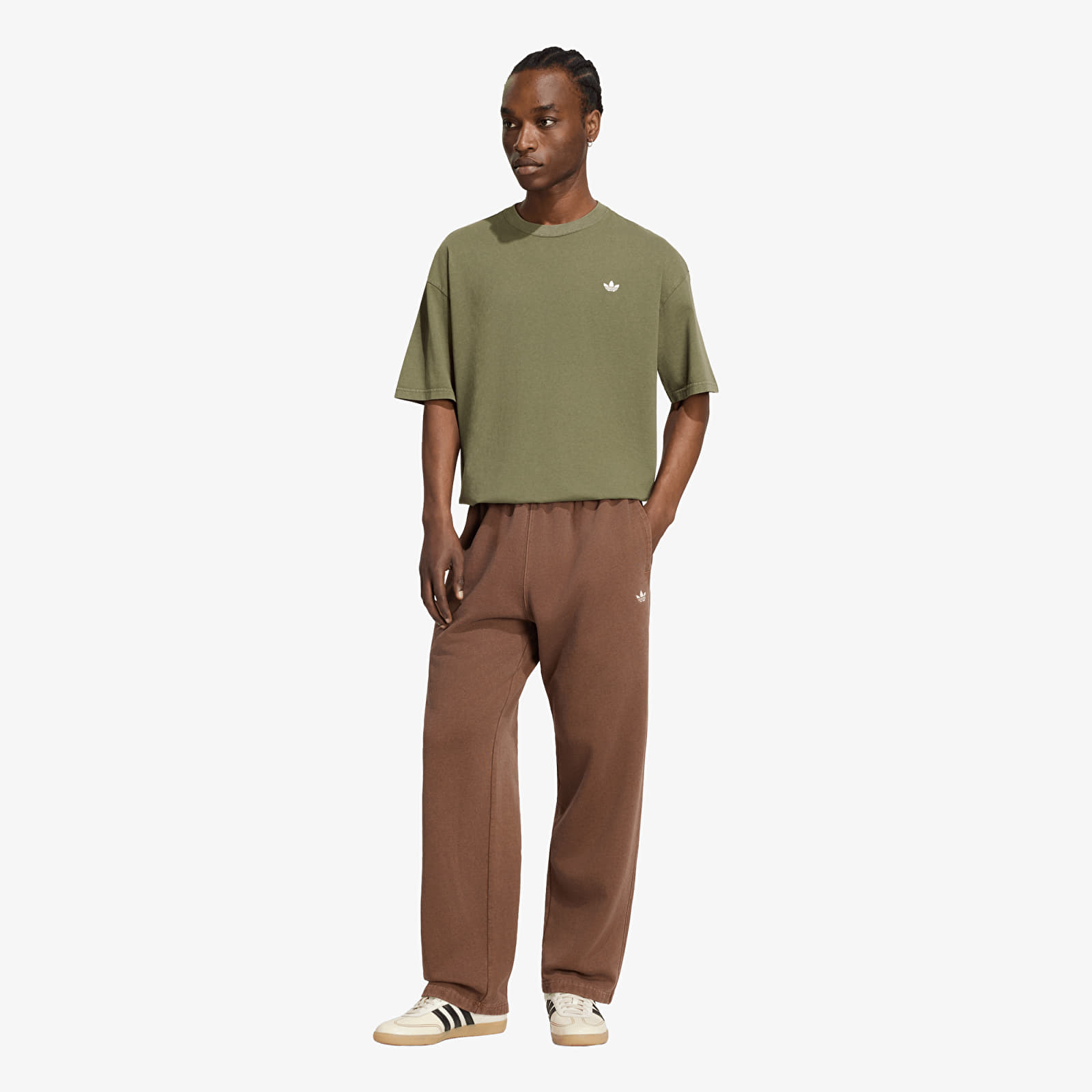 T-shirts adidas Trefoil Essentials Washed Loose Dropped Shoulder T-Shirt Olive Strata