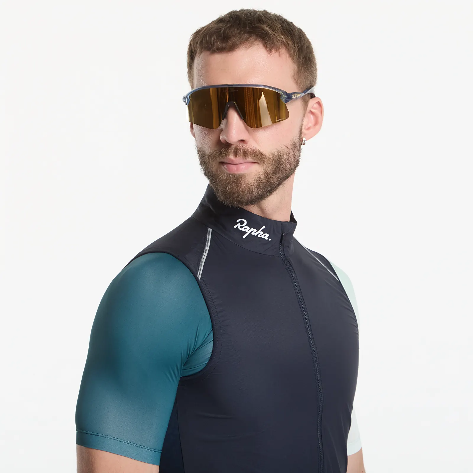 Gilets Rapha Men's Brevet Element Wind Gilet Dark Navy/ White