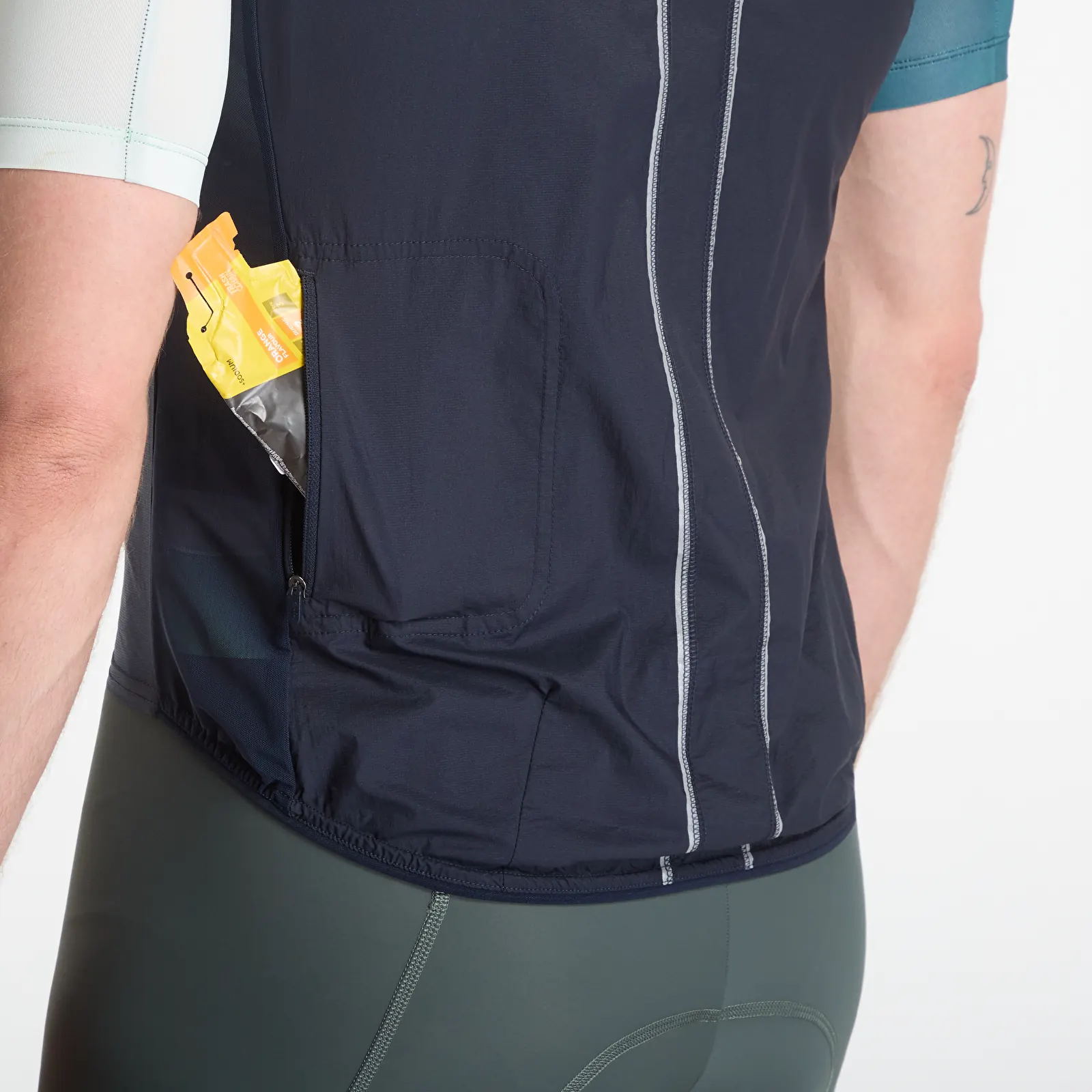 Gilets Rapha Men's Brevet Element Wind Gilet Dark Navy/ White