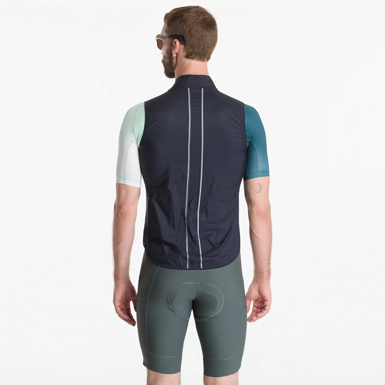 Gilets Rapha Men's Brevet Element Wind Gilet Dark Navy/ White