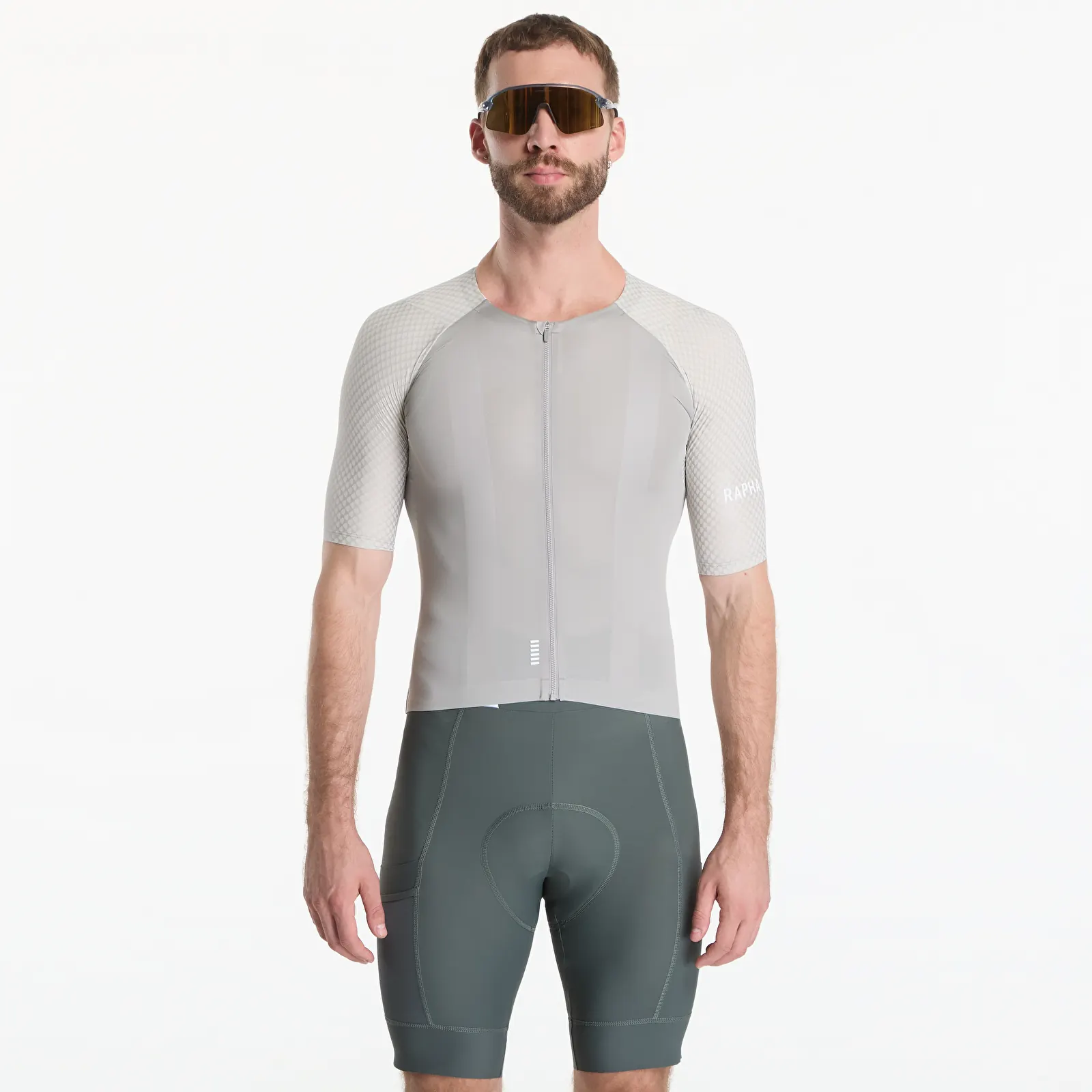 Jerseys Rapha Men's Pro Team Aero Jersey IV Smoky Silver/ White