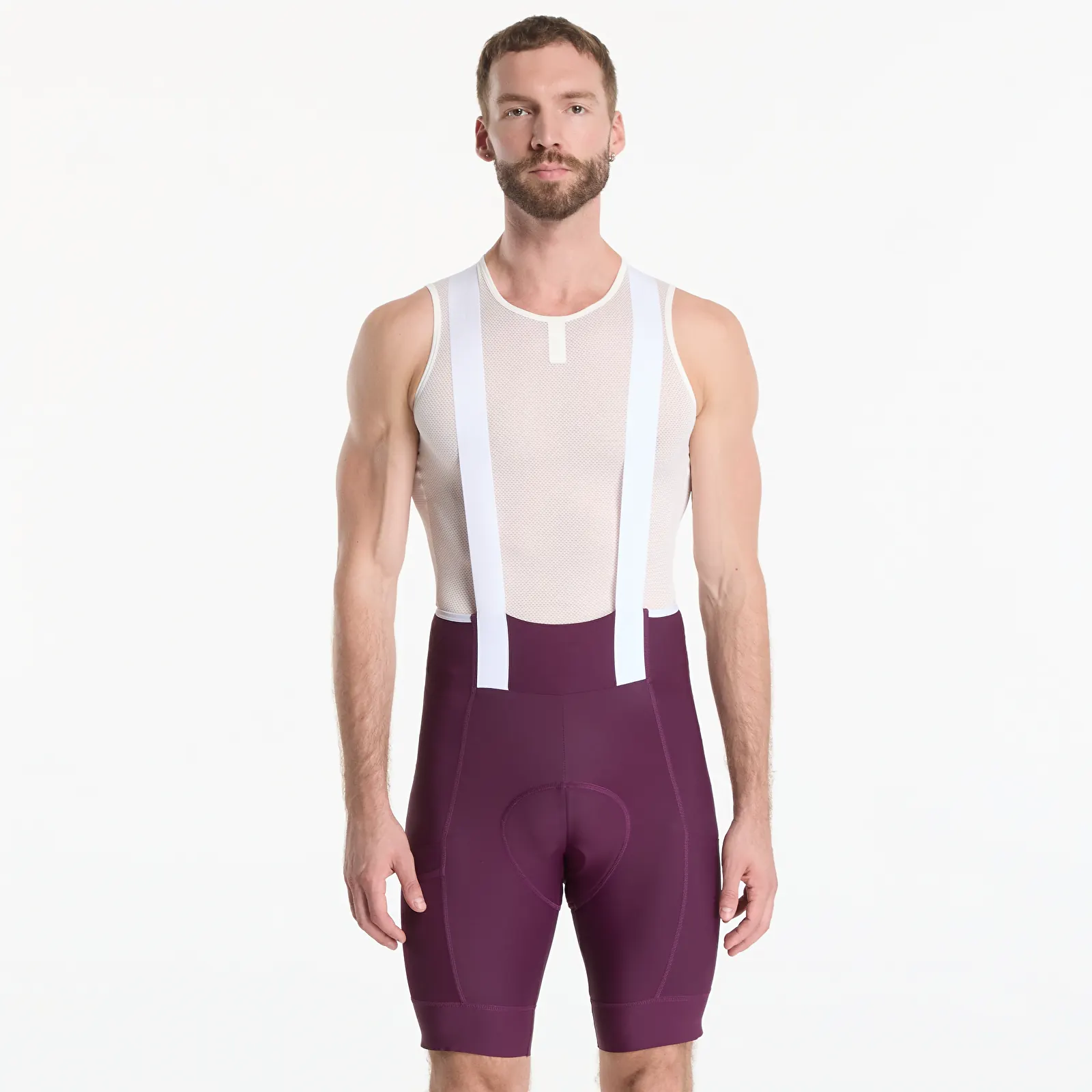 Calções Rapha Men's Brevet Element Cargo Bib Shorts Plum/ White