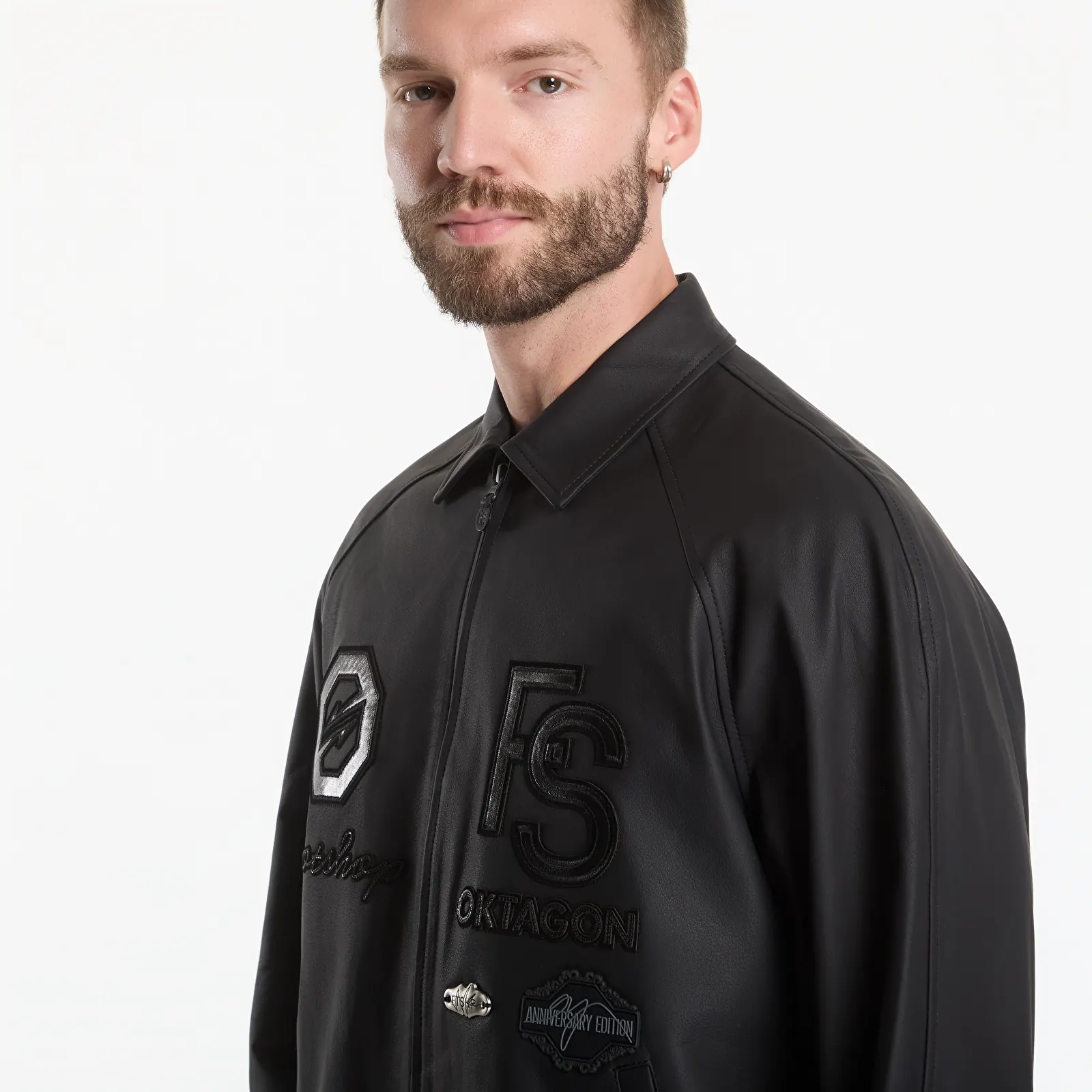 Takit Footshop x Oktagon Leather Jacket Black