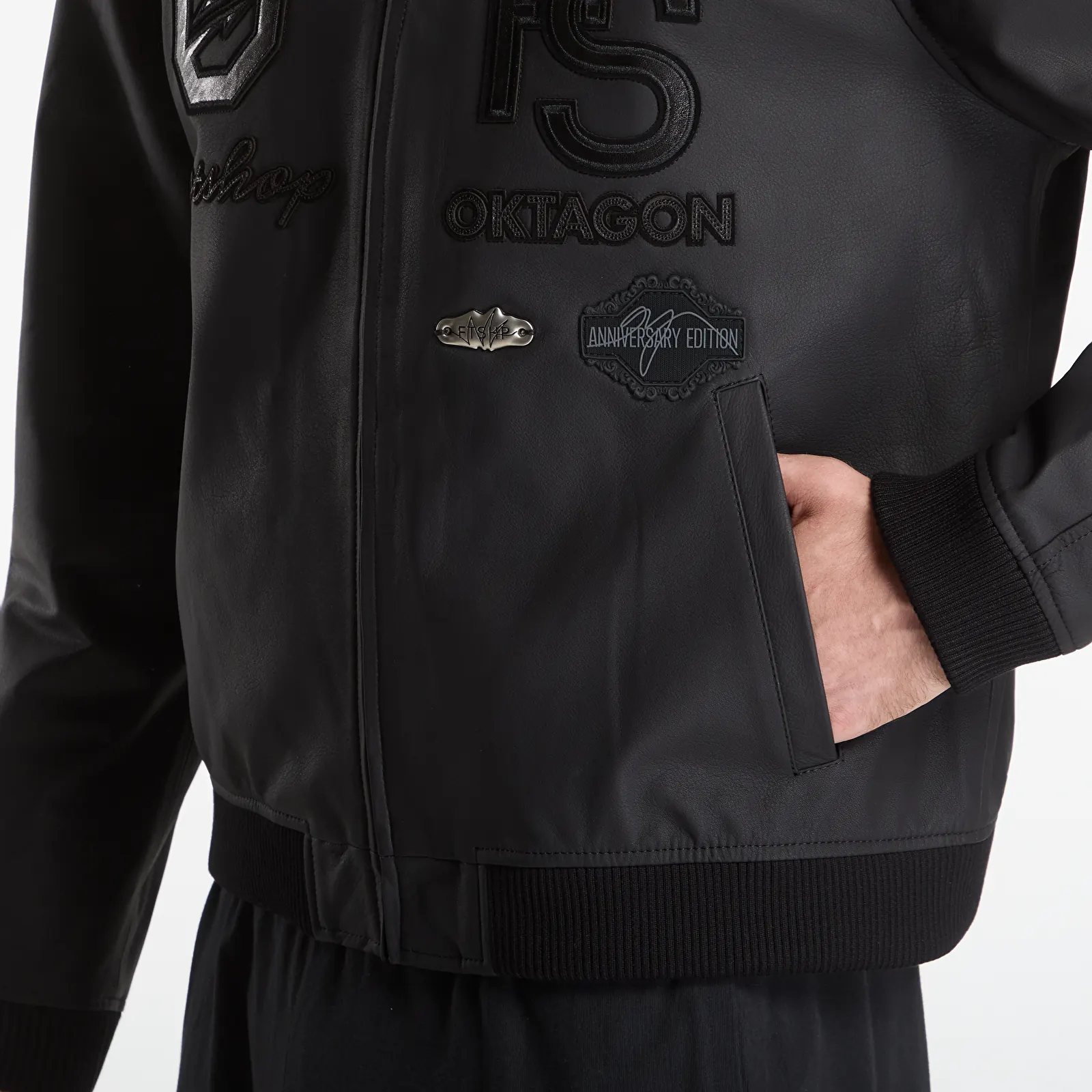 Takit Footshop x Oktagon Leather Jacket Black