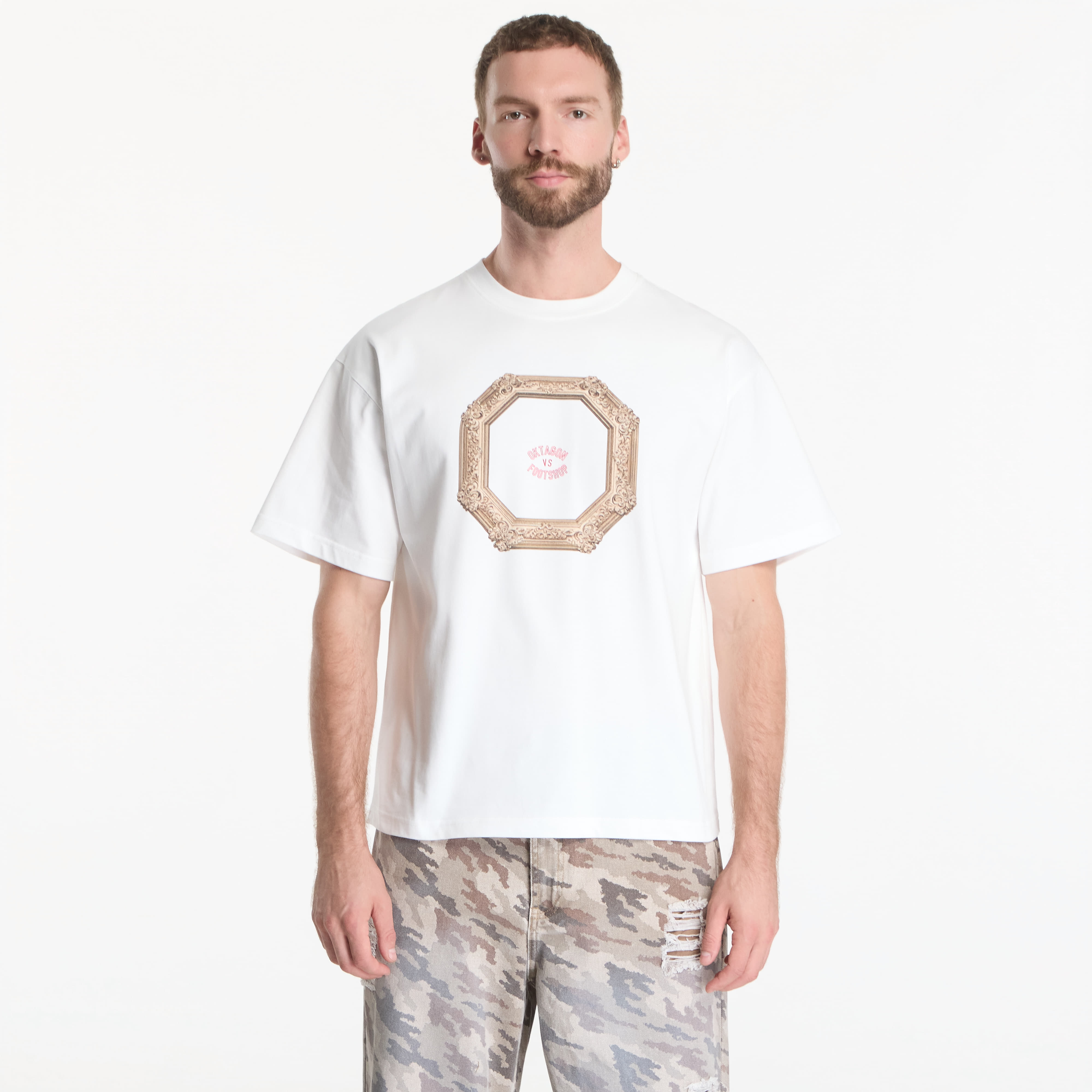 Тениска Footshop x Oktagon T-Shirt Frame White M