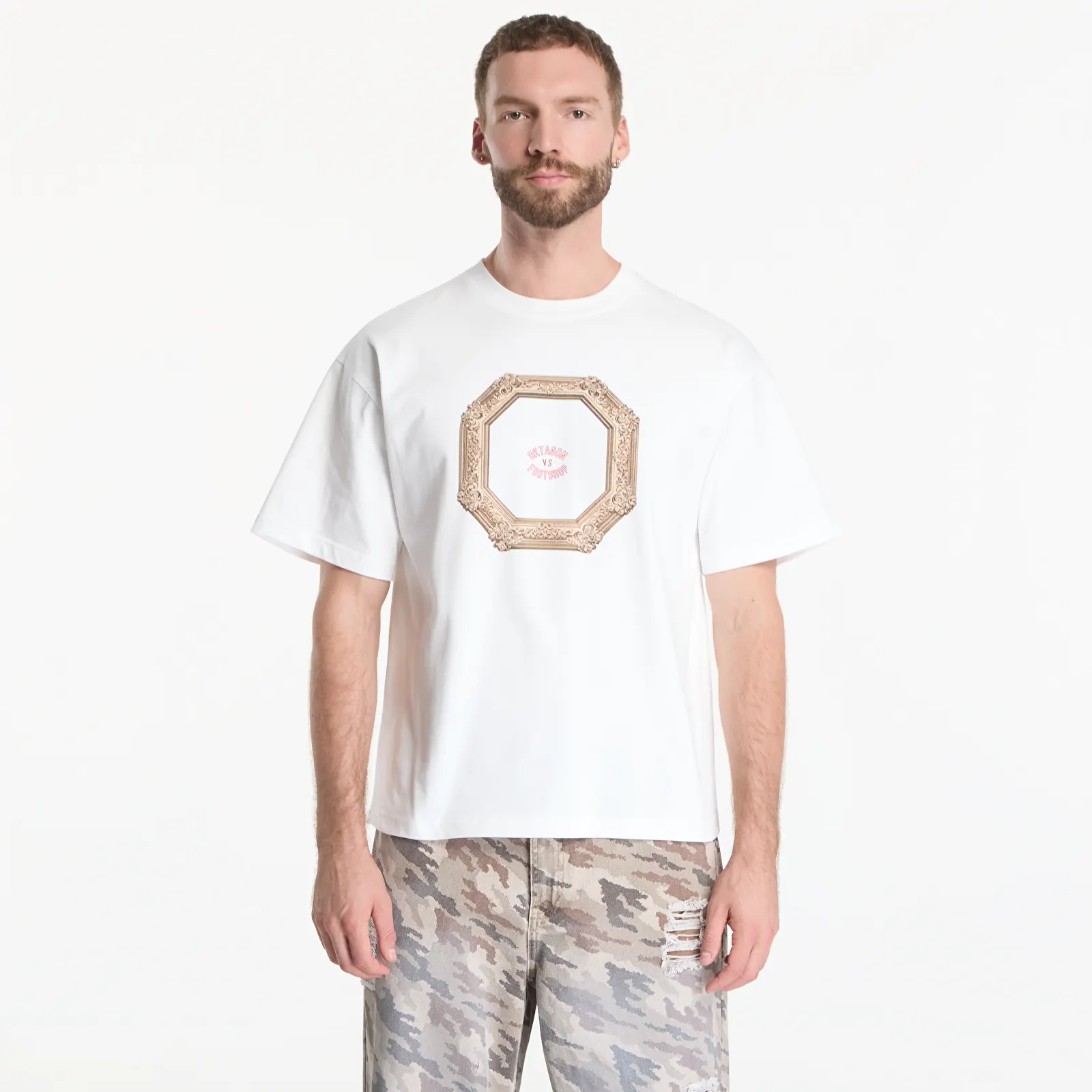 T-Shirts Footshop x Oktagon T-Shirt Frame White