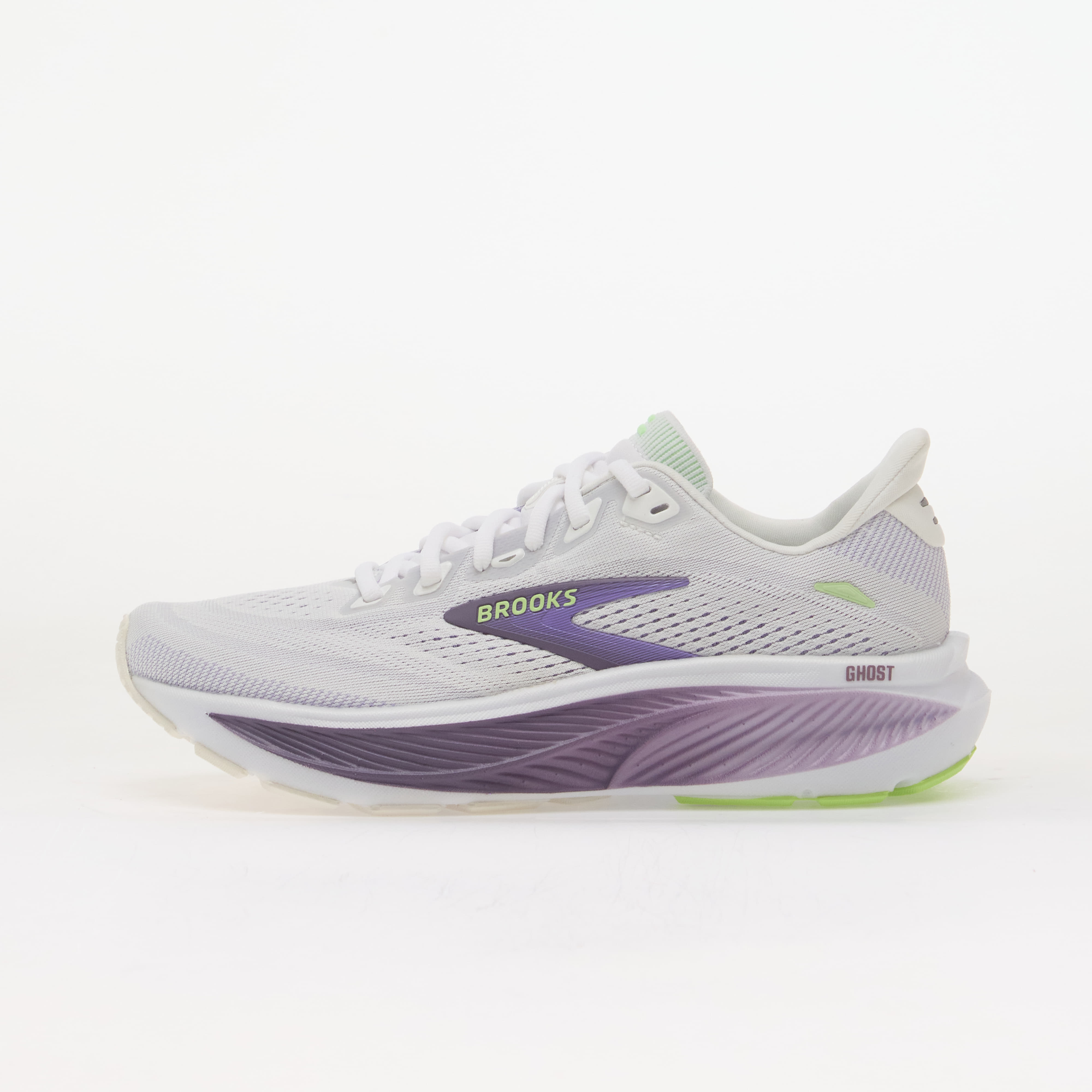 Brooks Ghost 18 White/ Purple Hebe/ Green 8