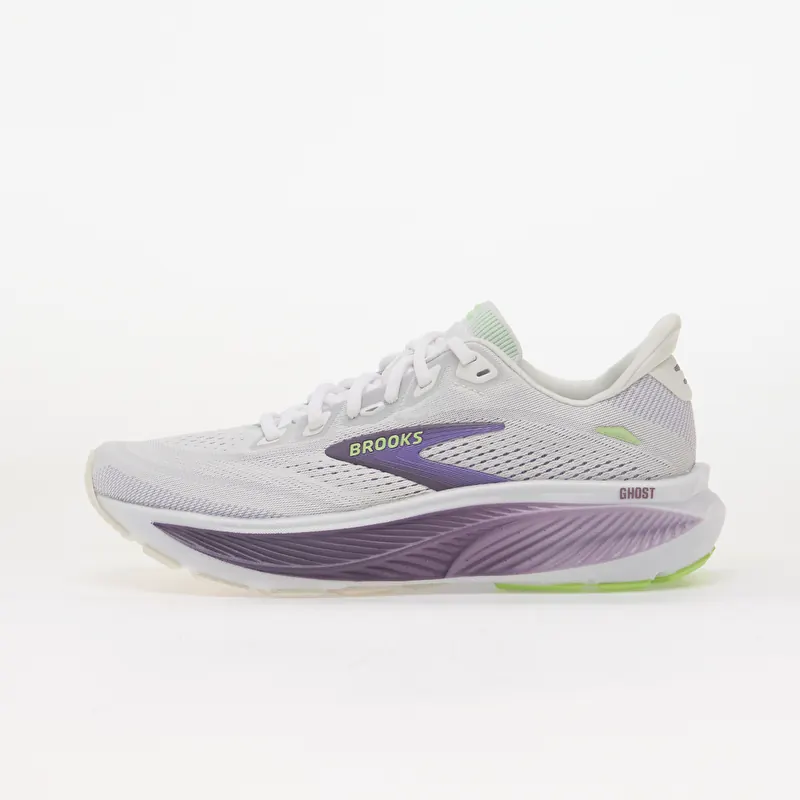Brooks Ghost 18 White/ Purple Hebe/ Green