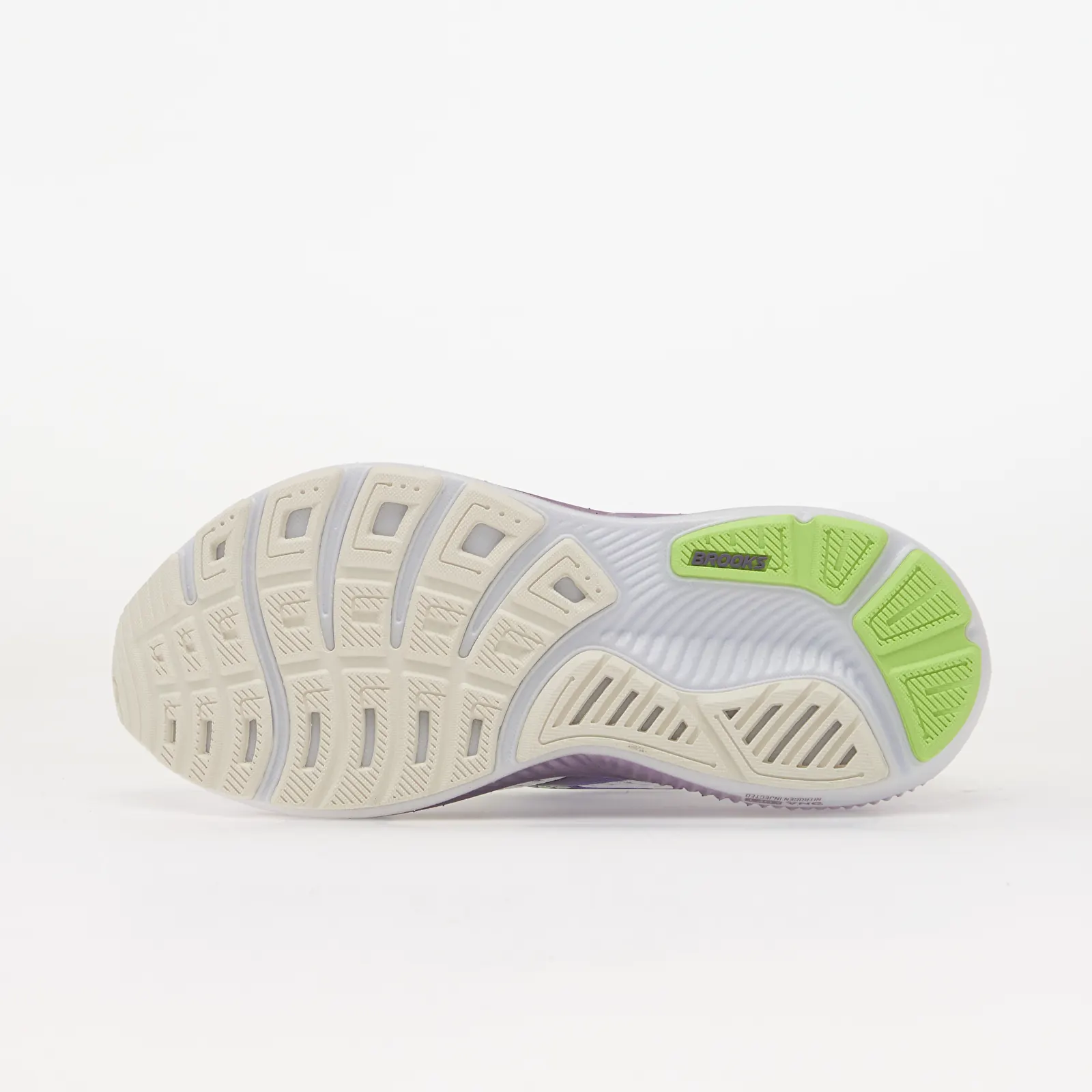 Naisten kengät Brooks Ghost 18 White/ Purple Hebe/ Green