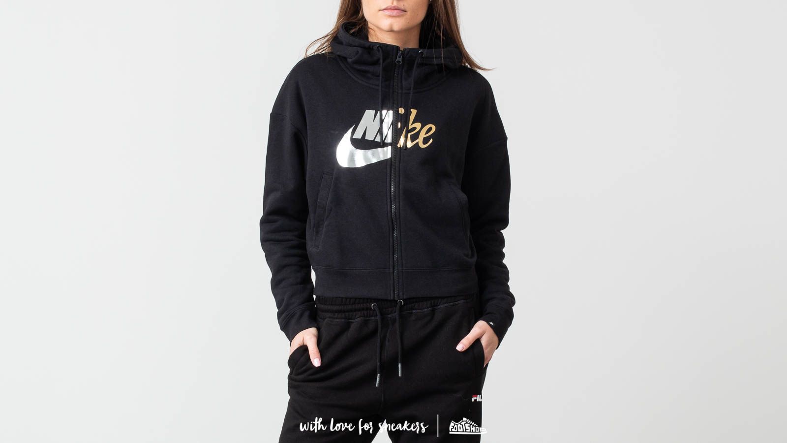 Nike rally metallic hoodie top