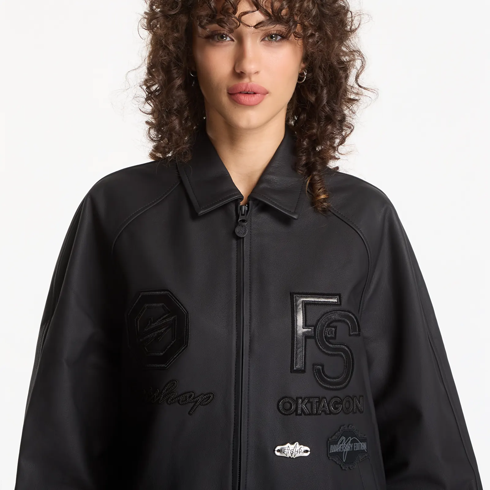 Takit Footshop x Oktagon Leather Jacket Black