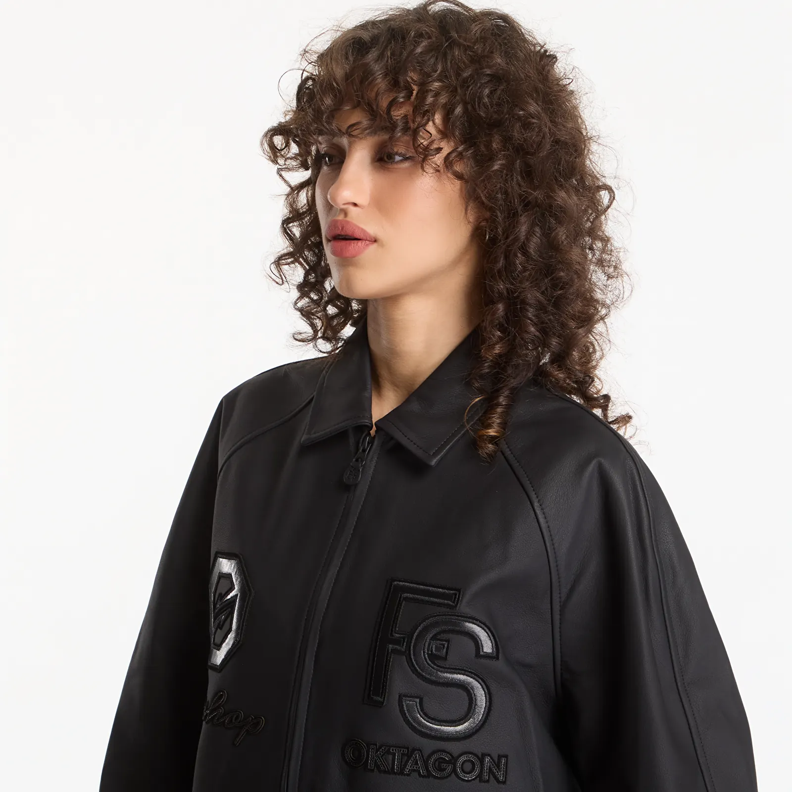 Takit Footshop x Oktagon Leather Jacket Black
