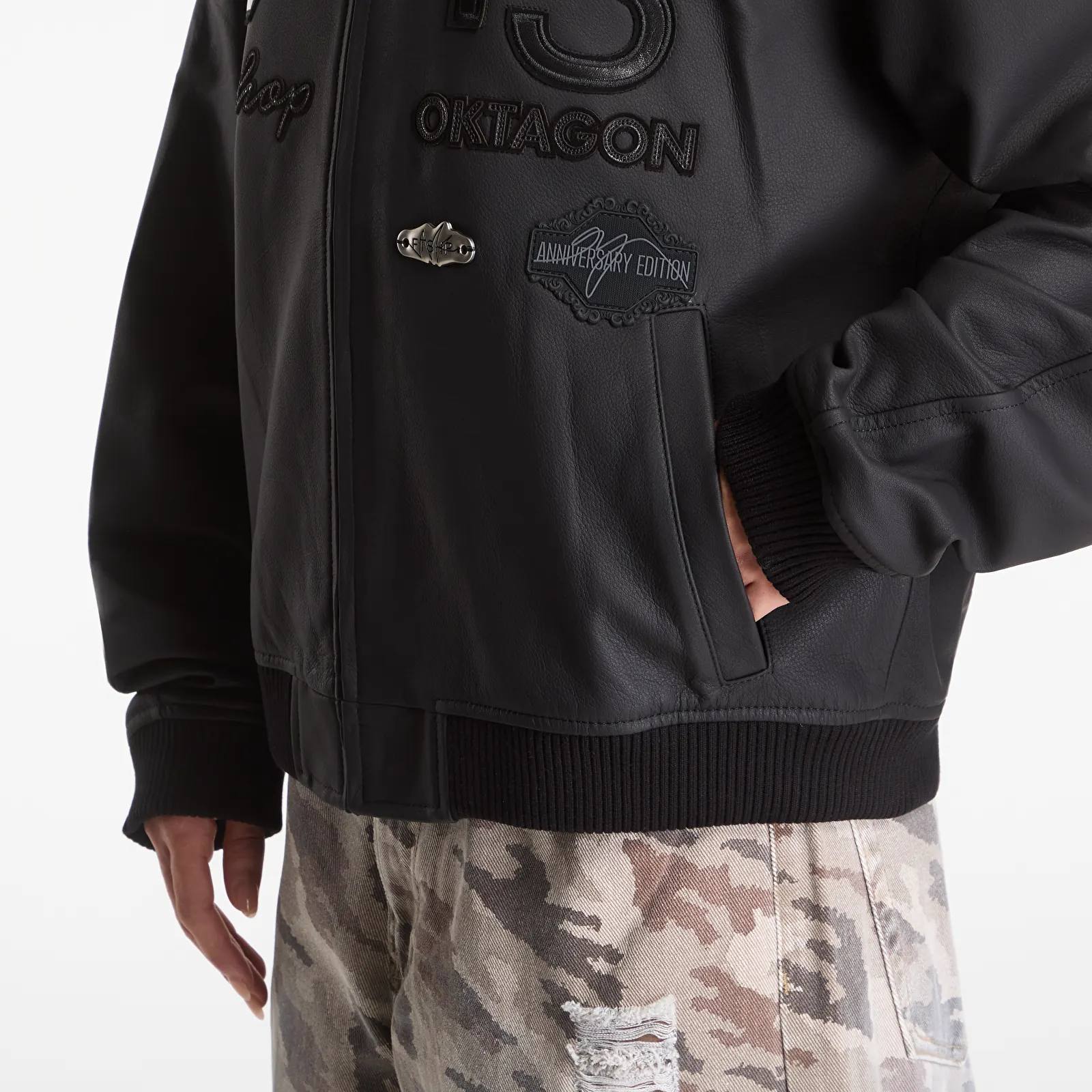 Takit Footshop x Oktagon Leather Jacket Black