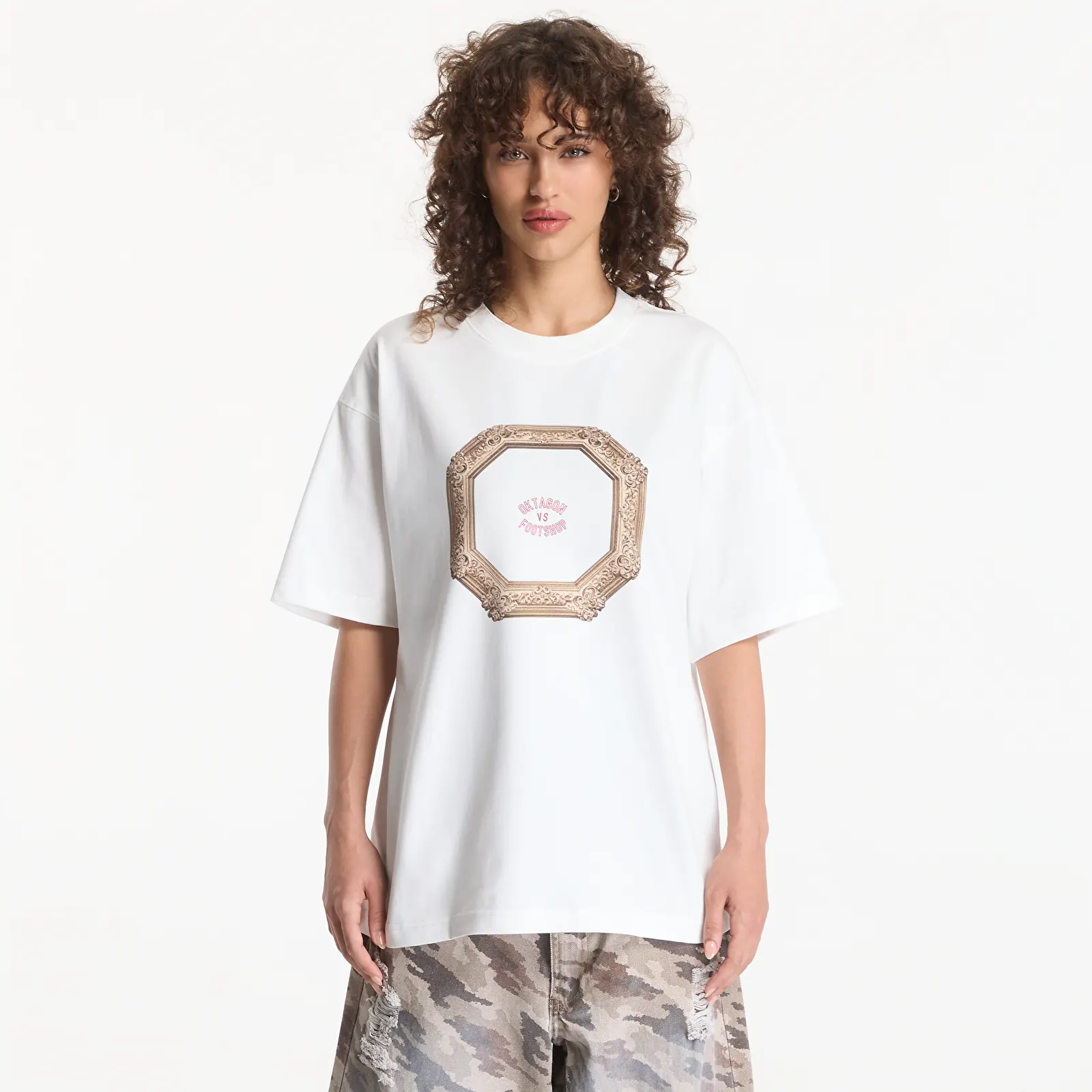 T-Shirts Footshop x Oktagon T-Shirt Frame White