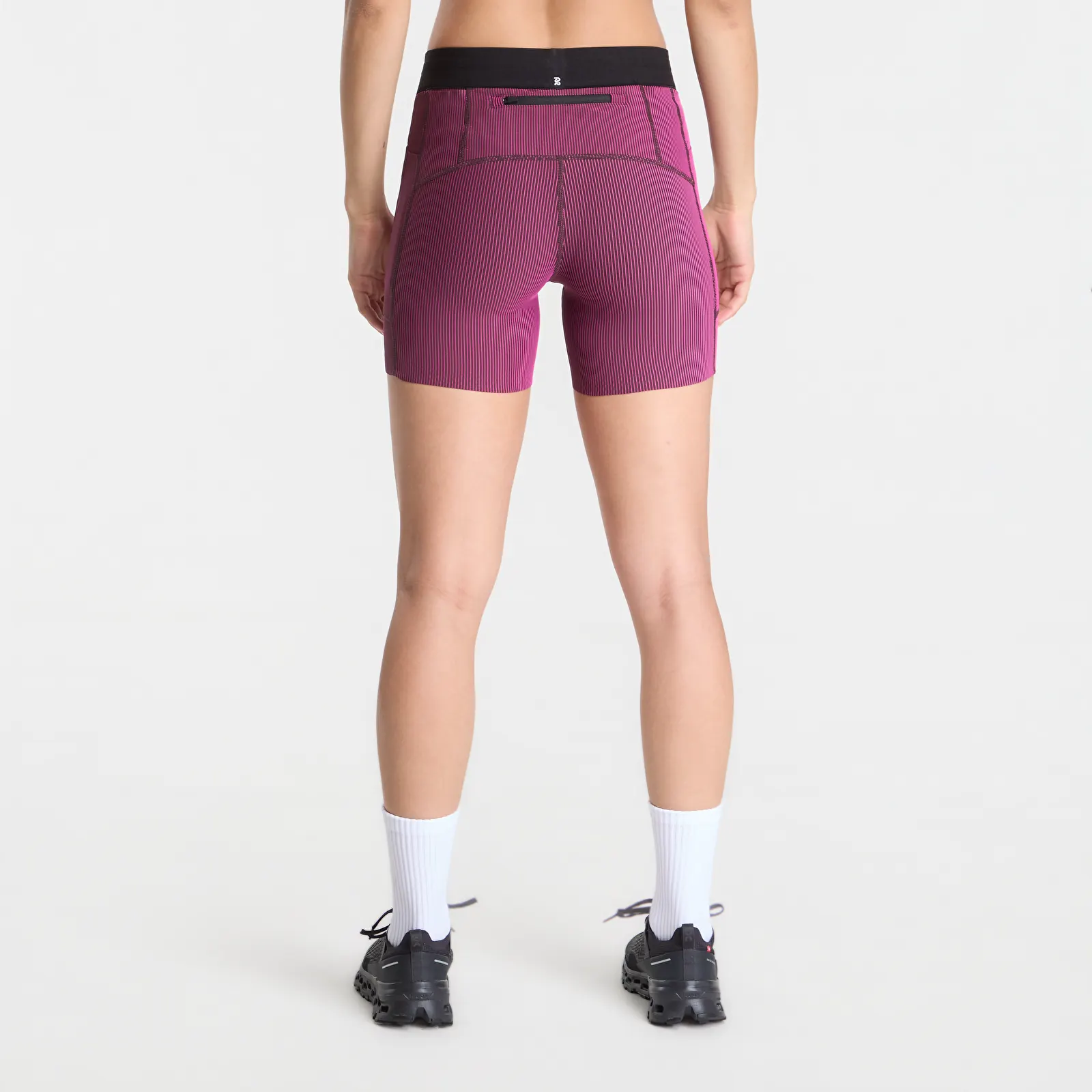 Šortai BANDIT Women's Striped Cadence™ 5" Compression Shorts Espresso/ Azalea