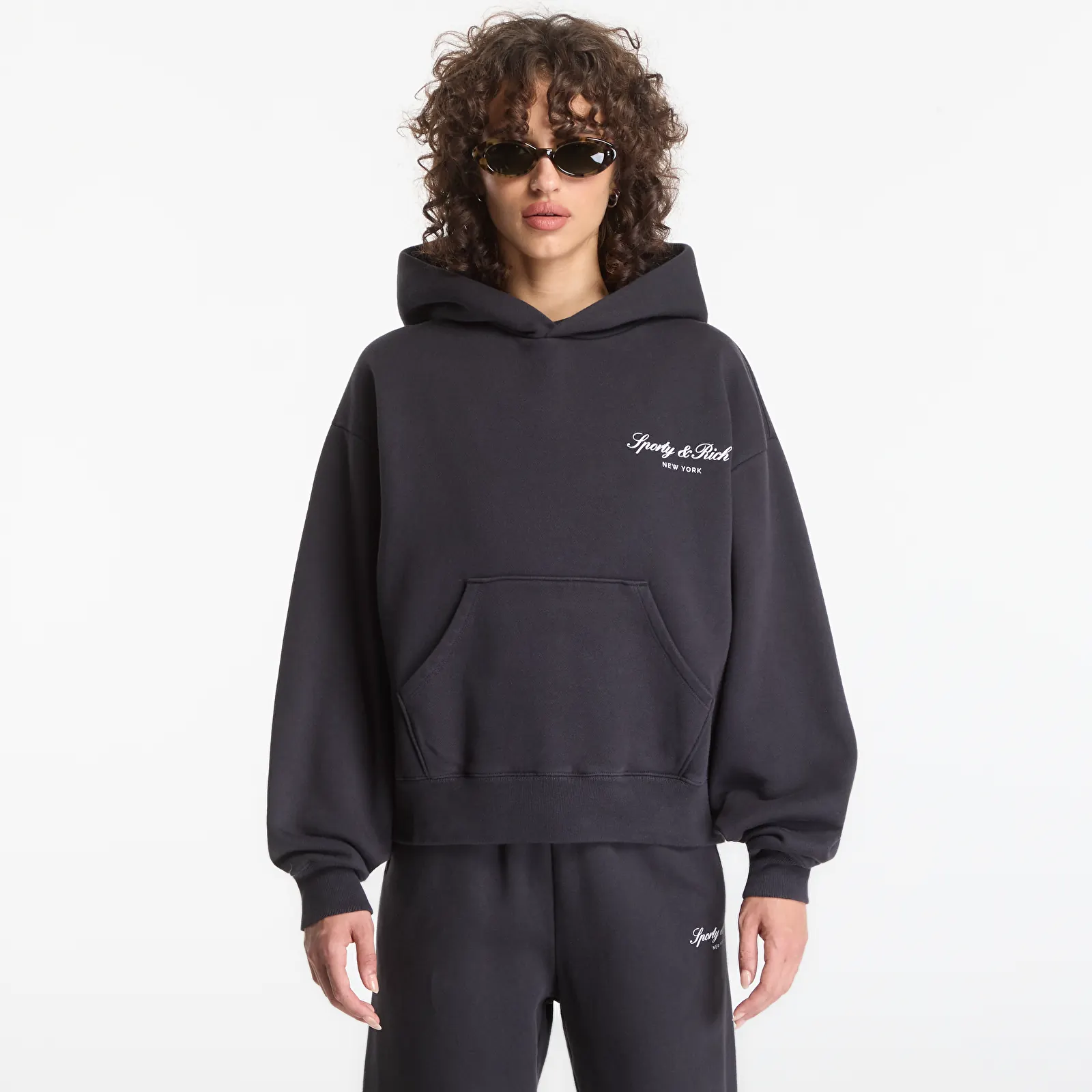 Hoodies and sweatshirts  Sporty & Rich Signature NY Hoodie UNISEX Faded Black