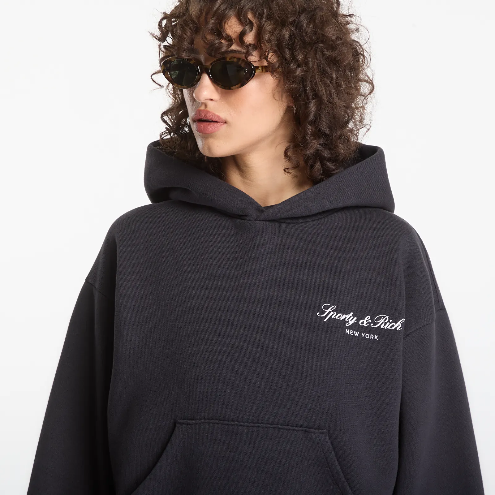 Hoodies and sweatshirts  Sporty & Rich Signature NY Hoodie UNISEX Faded Black